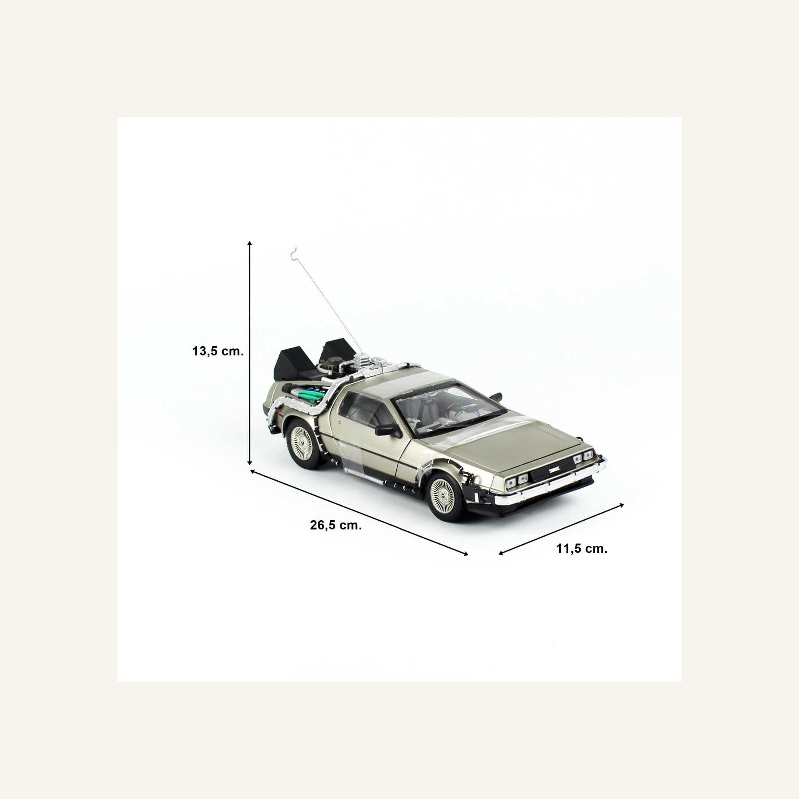 Sunstar 2711 1/18 Ölçek, Delorean (Geleceğe Dönüş I) Krom Renk