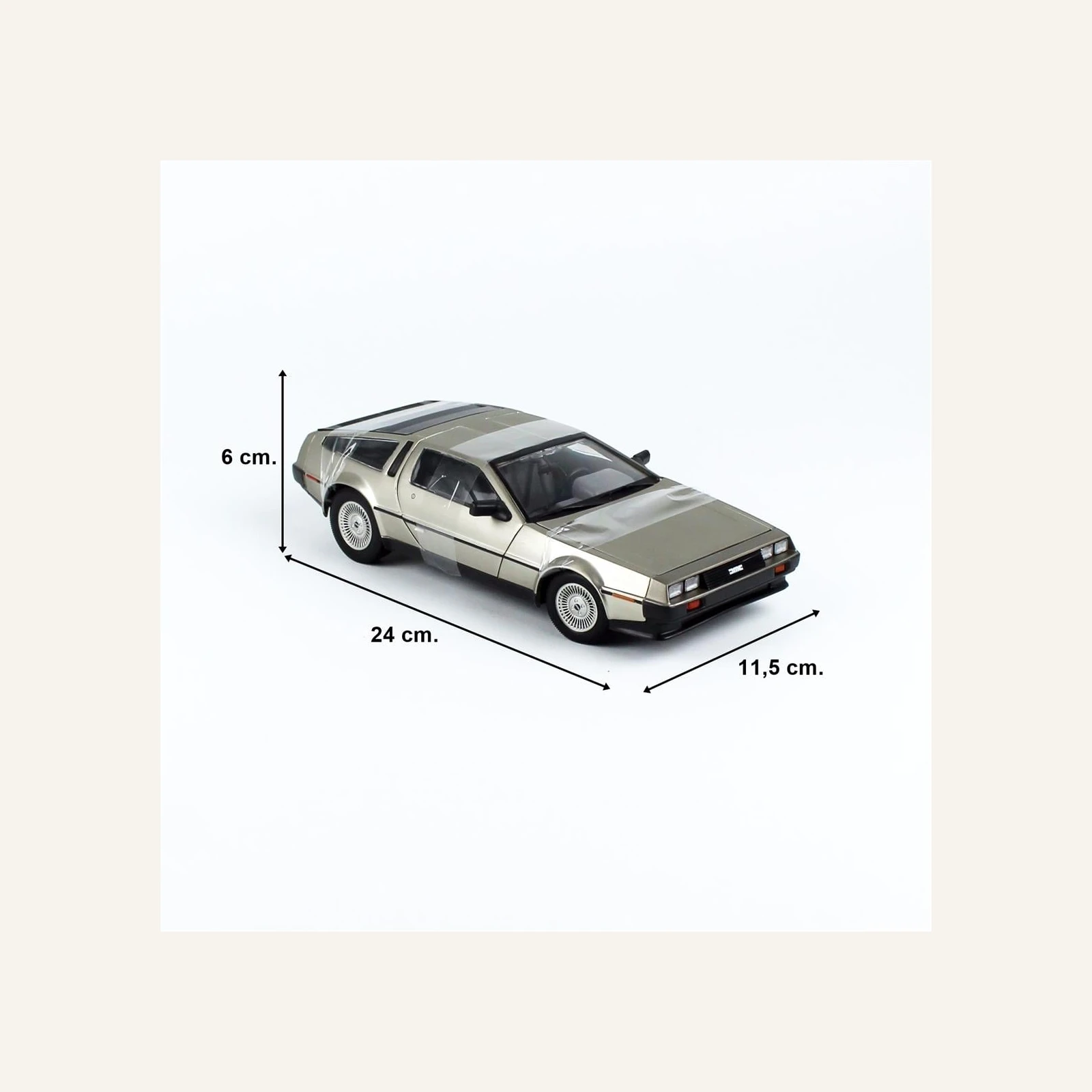 Sunstar 2701 1/18 Ölçek, 1981 De Lorean DMC 12 Coupe, Krom Renk