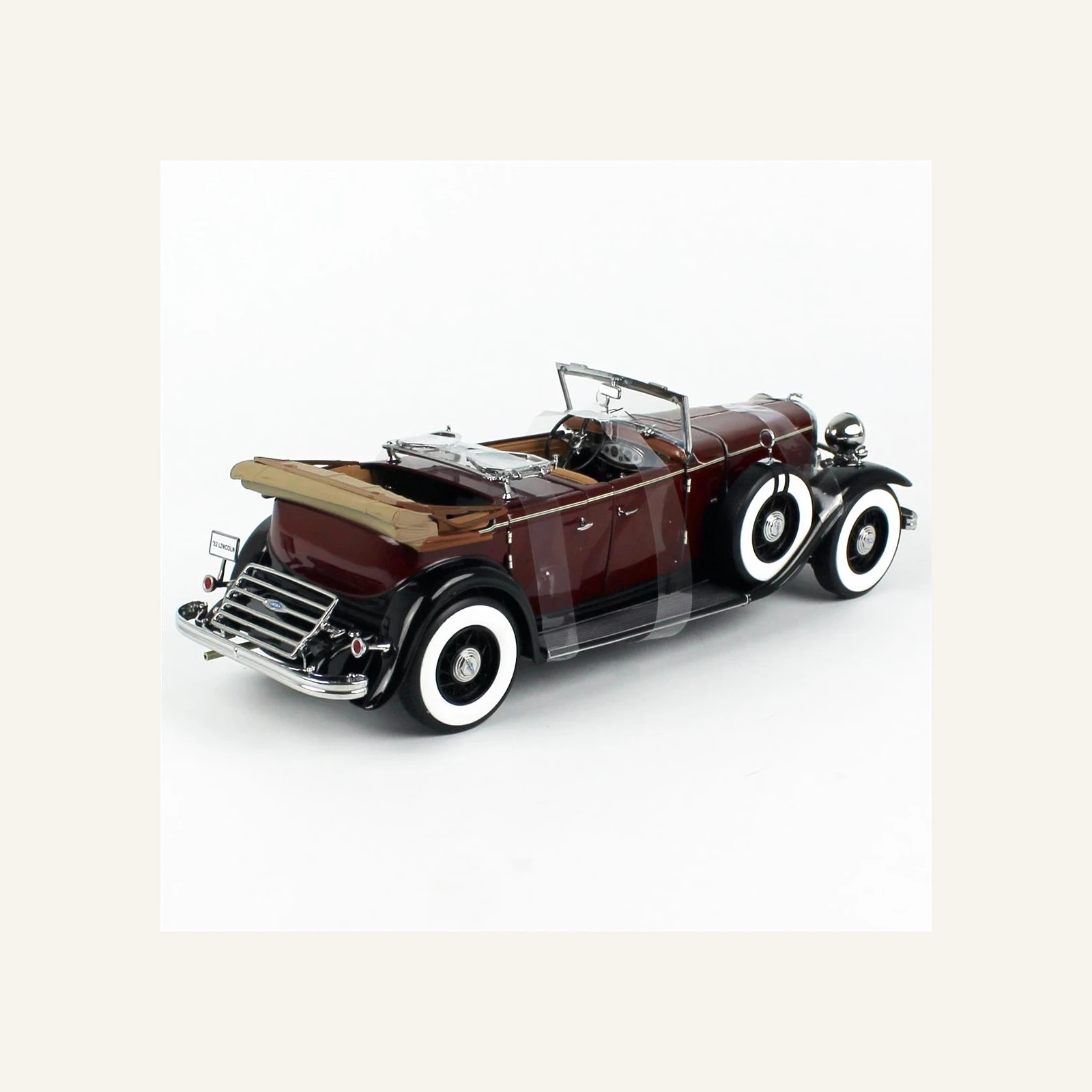 Sunstar 6167 1/18 Ölçek, 1932 Ford Lincoln KB Top Down,  Maron