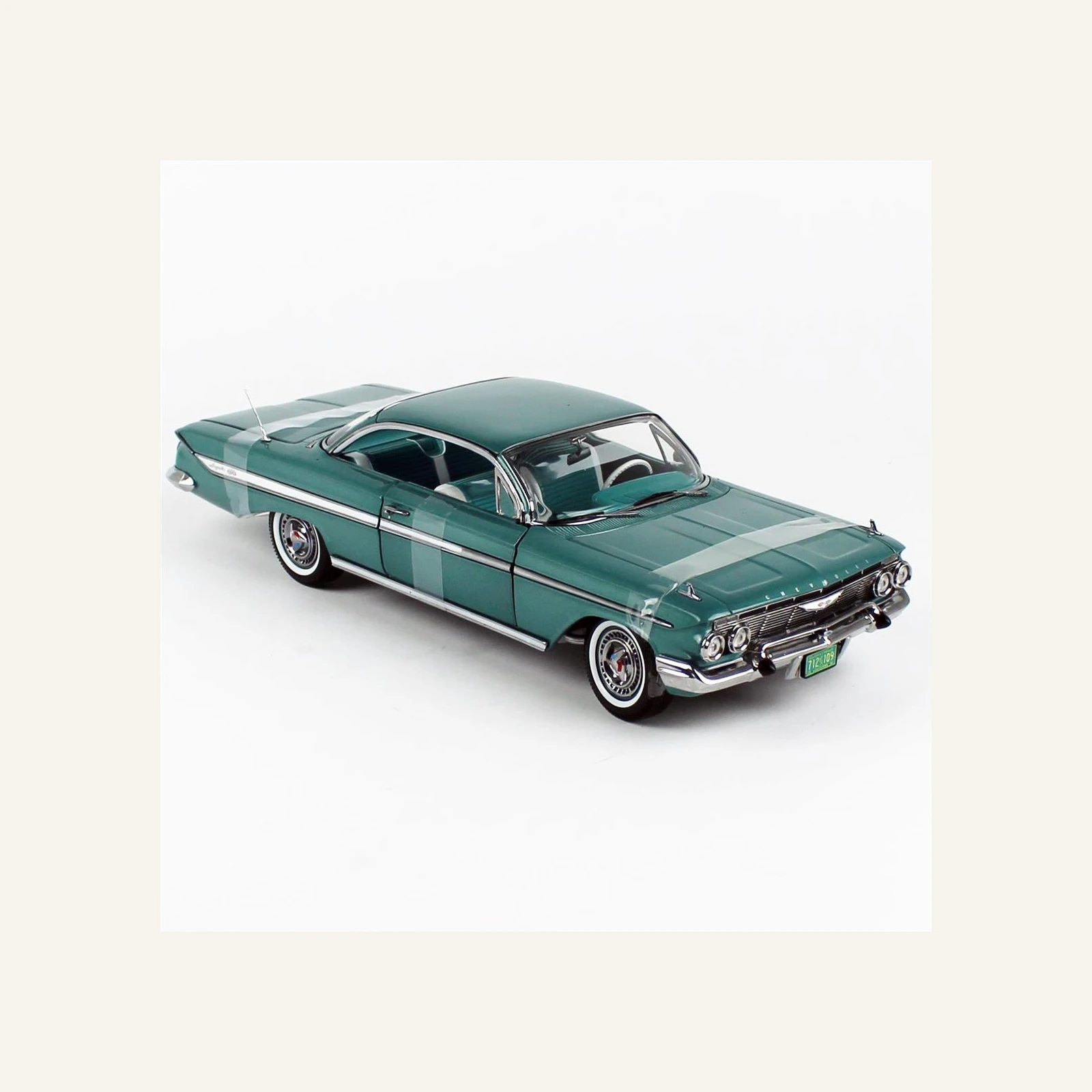 Sunstar 2109 1/18 Ölçek, 1961 Chevrolet Impala Sport Coupe, Koyu Turkuaz