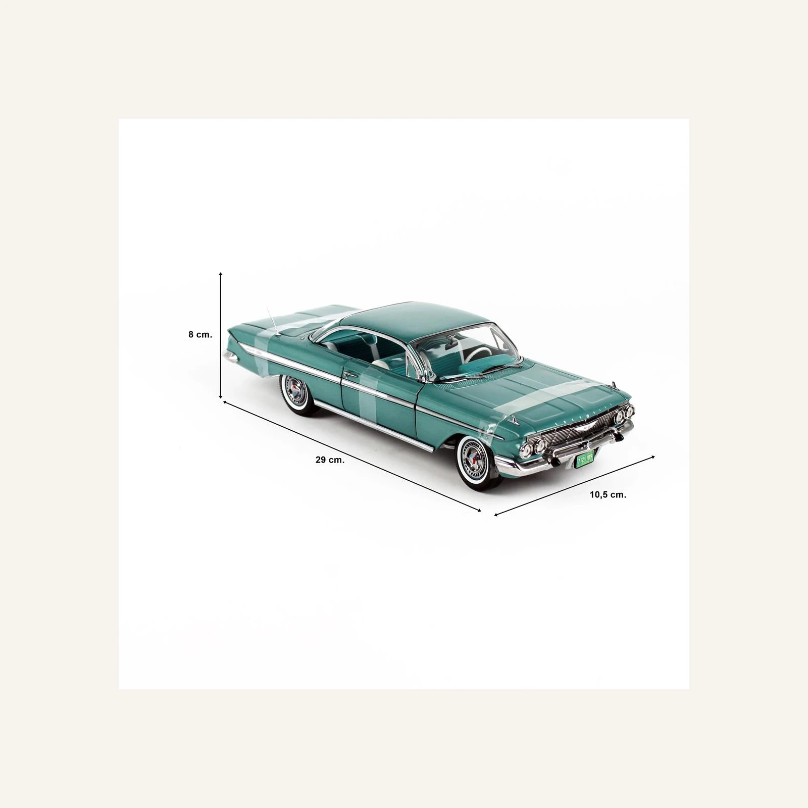 Sunstar 2109 1/18 Ölçek, 1961 Chevrolet Impala Sport Coupe, Koyu Turkuaz