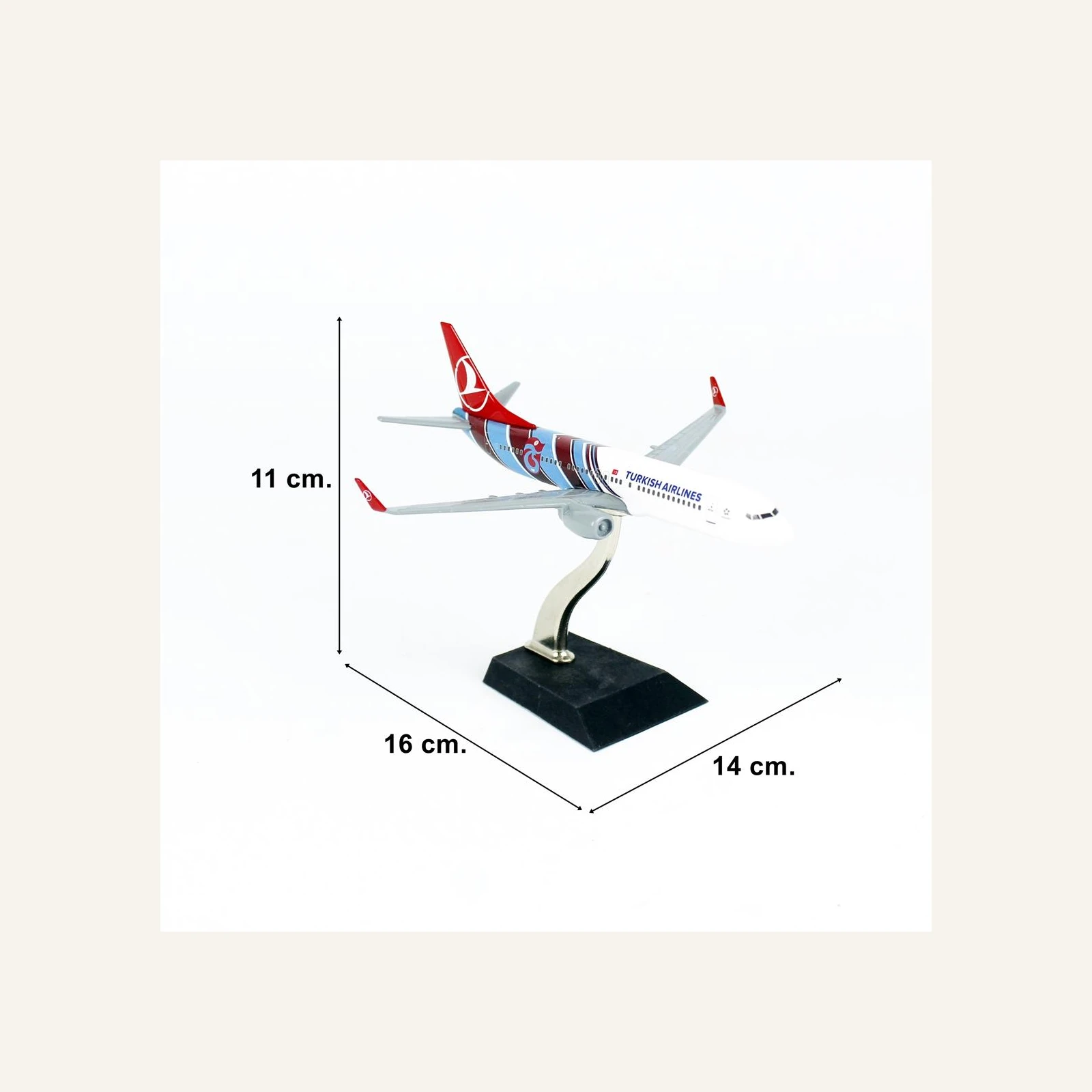 THY054 1/250 Ölçek, THY Trabzonspor Logolu Boeing B737-800 Yolcu Uçağı