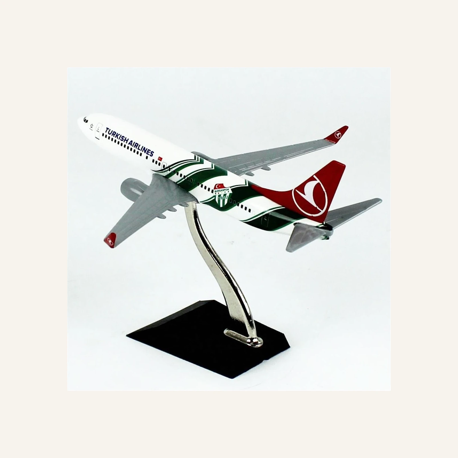 THY058 1/250 Ölçek, Bursaspor Logolu Boeing B737-800 Yolcu Uçağı