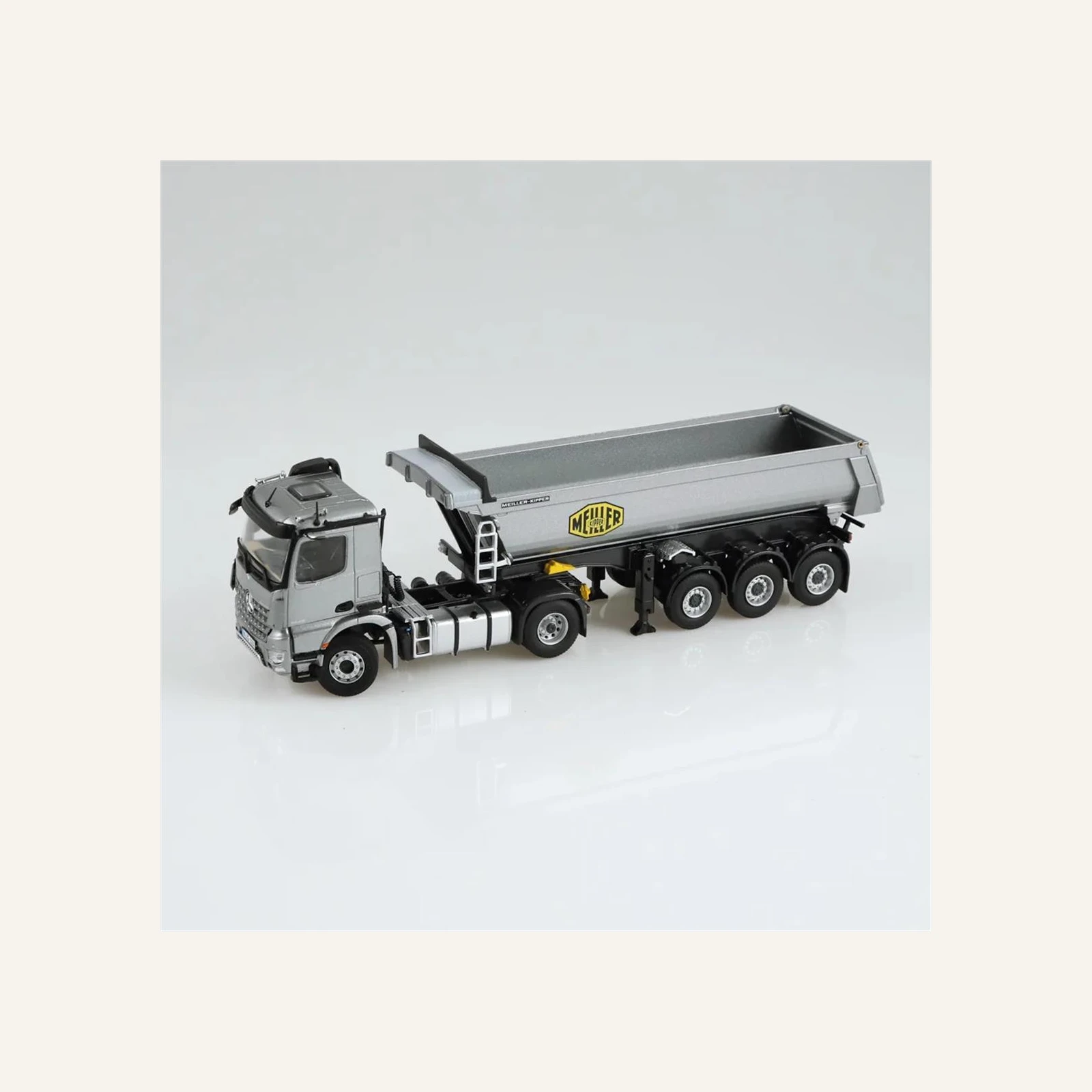 NZG 1002/55 1/50 Ölçek, Mercedes-Benz Arocs Damperli Kırkayak Treyler, Gri