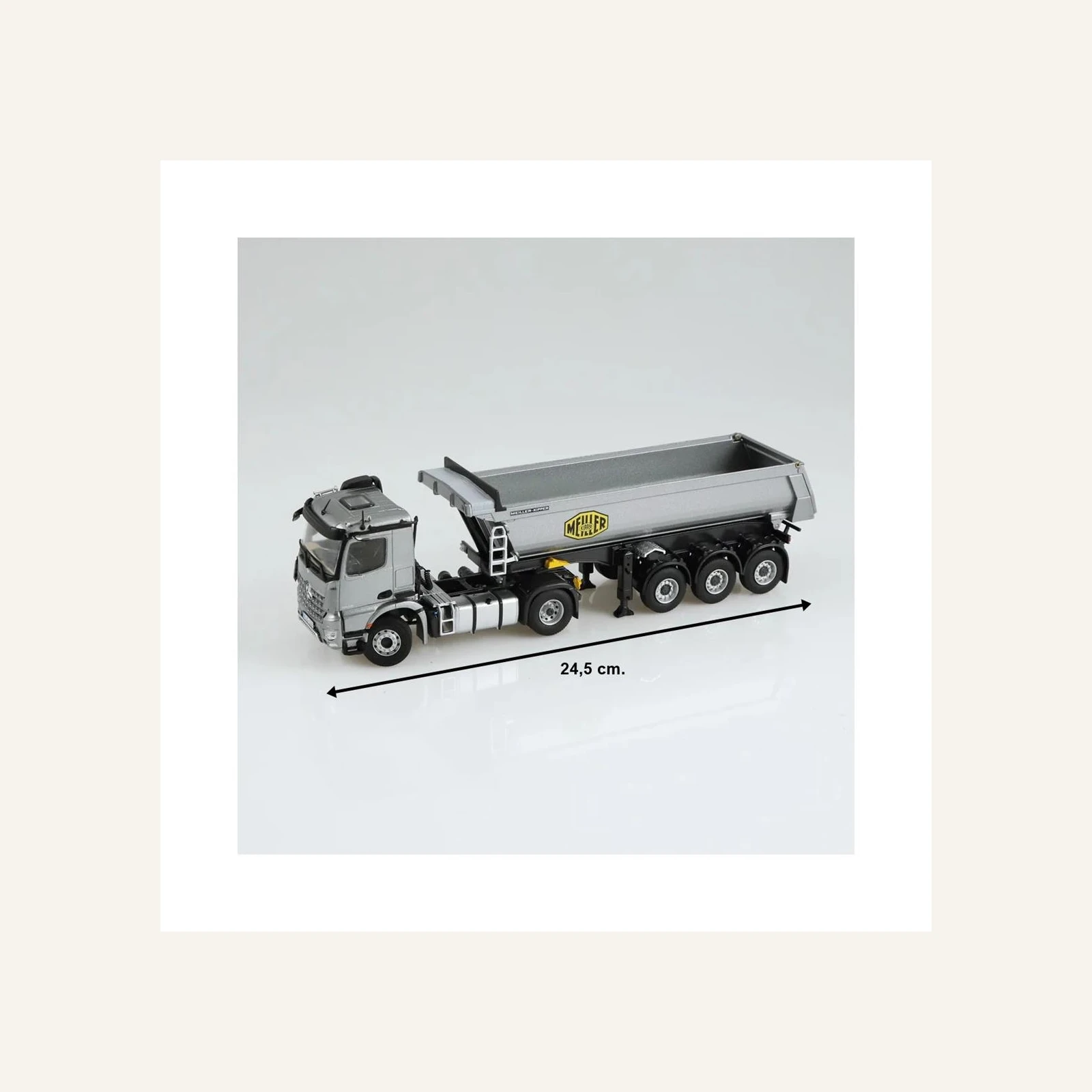 NZG 1002/55 1/50 Ölçek, Mercedes-Benz Arocs Damperli Kırkayak Treyler, Gri
