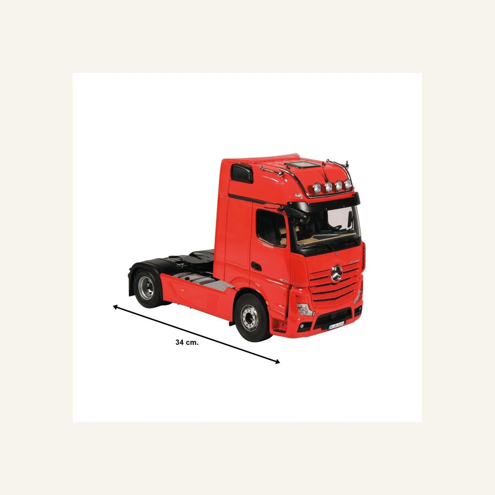 NZG 1024/10 1/18 Ölçek, Mercedes-Benz Actros GigaSpace 4x2 Çekici, (Mirror Cam), Ateş Kırmızısı