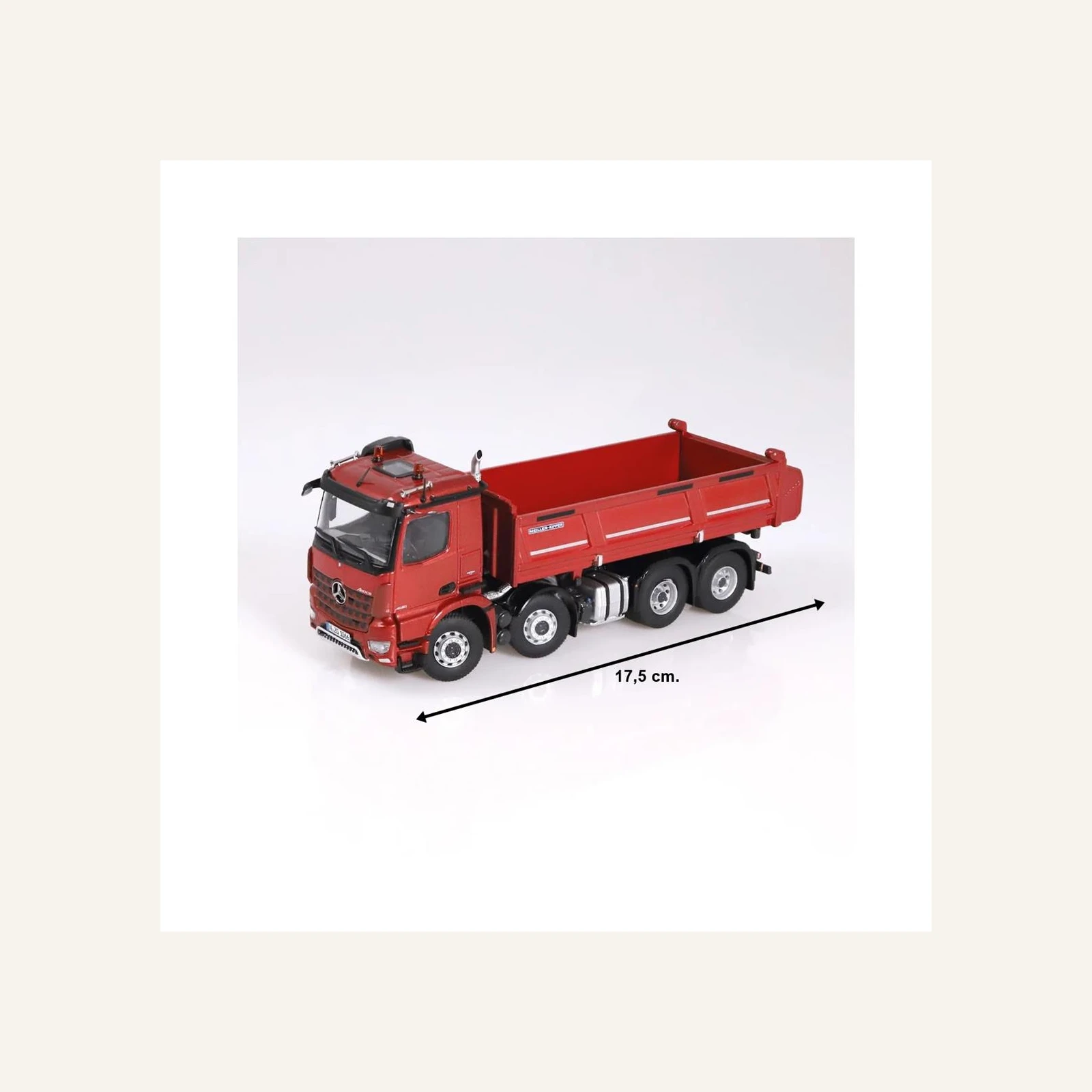 NZG 1066/10 1/50 Ölçek, Mercedes-Benz Arocs 8x4 Meiller Damperli Kamyon, Kırmızı