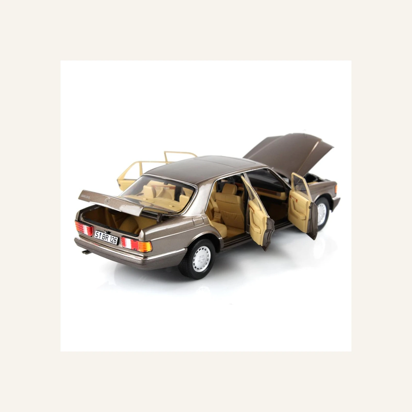 Norev B66040646 1/18 Ölçek, Mercedes Benz 560 SEL (W126), İmpala Brown