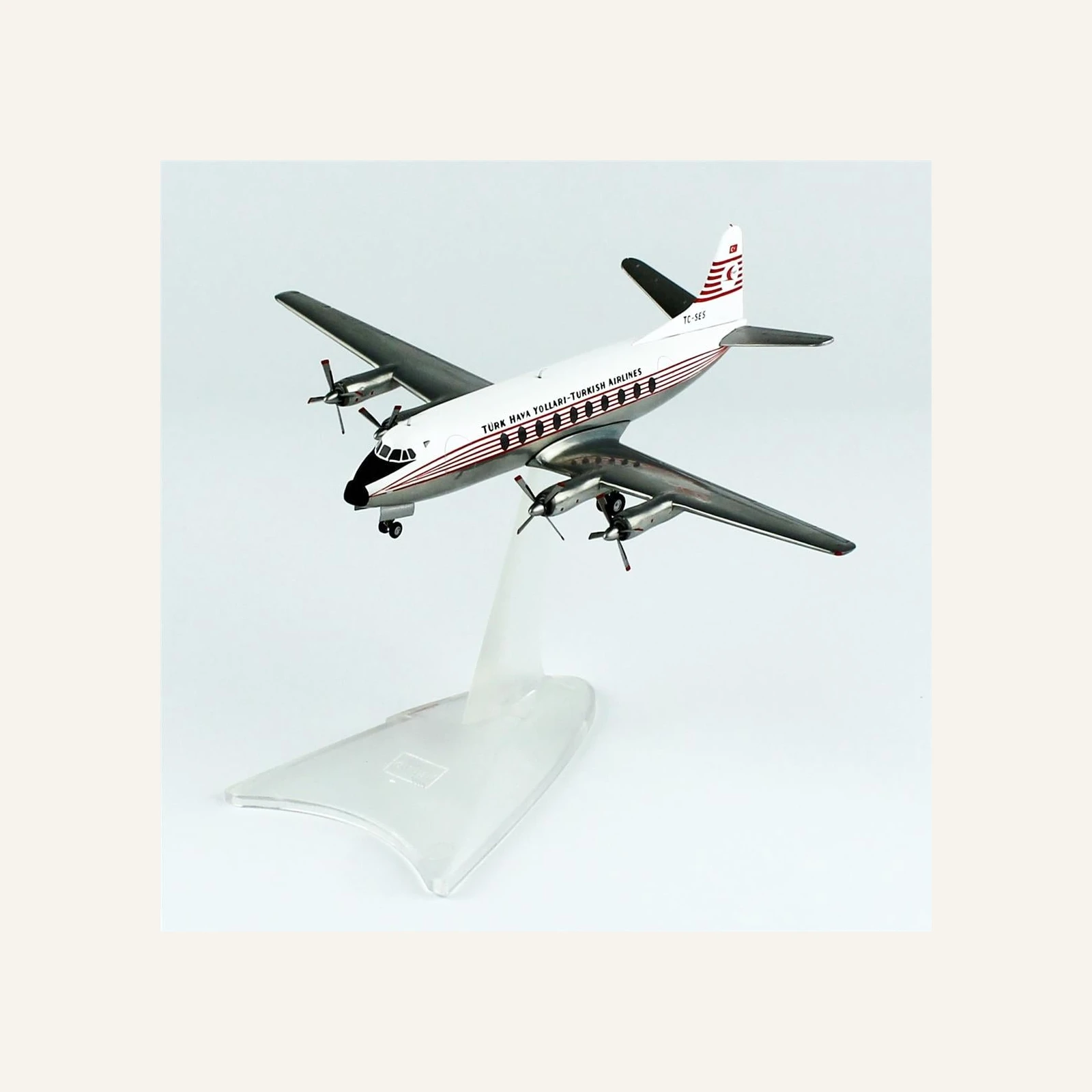Herpa 572866 1/200 Ölçek, THY Vickers Viscount 700 - TC-SES, Metal