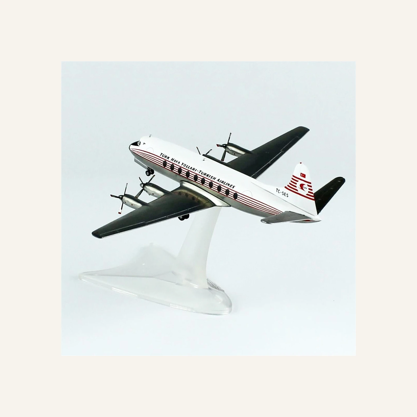 Herpa 572866 1/200 Ölçek, THY Vickers Viscount 700 - TC-SES, Metal