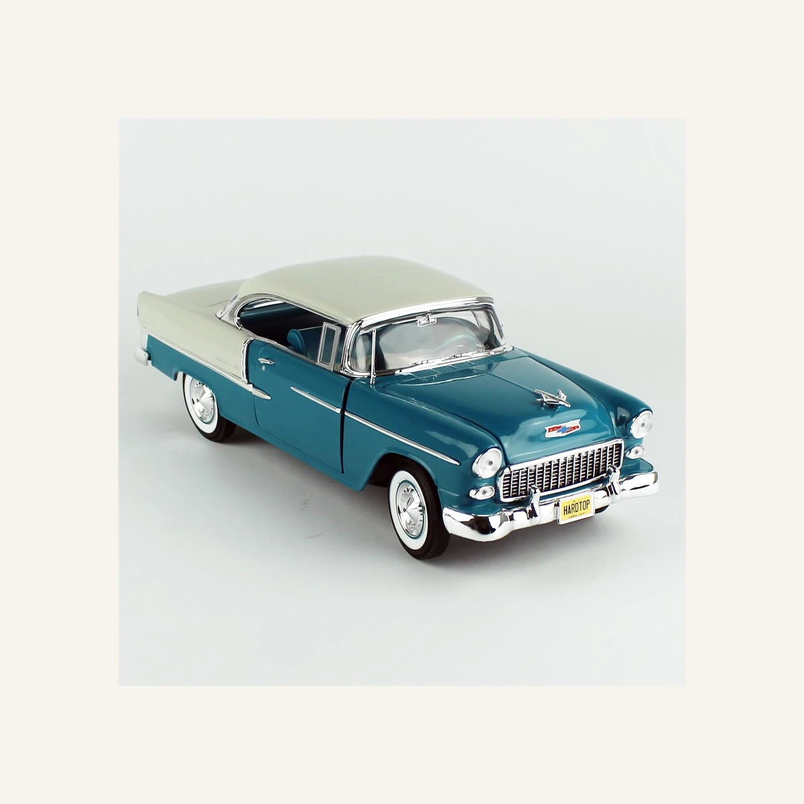 AutoWorld AMM1295 1/18 Ölçek, 1955 Chevrolet Bel Air Hardtop Hemmings