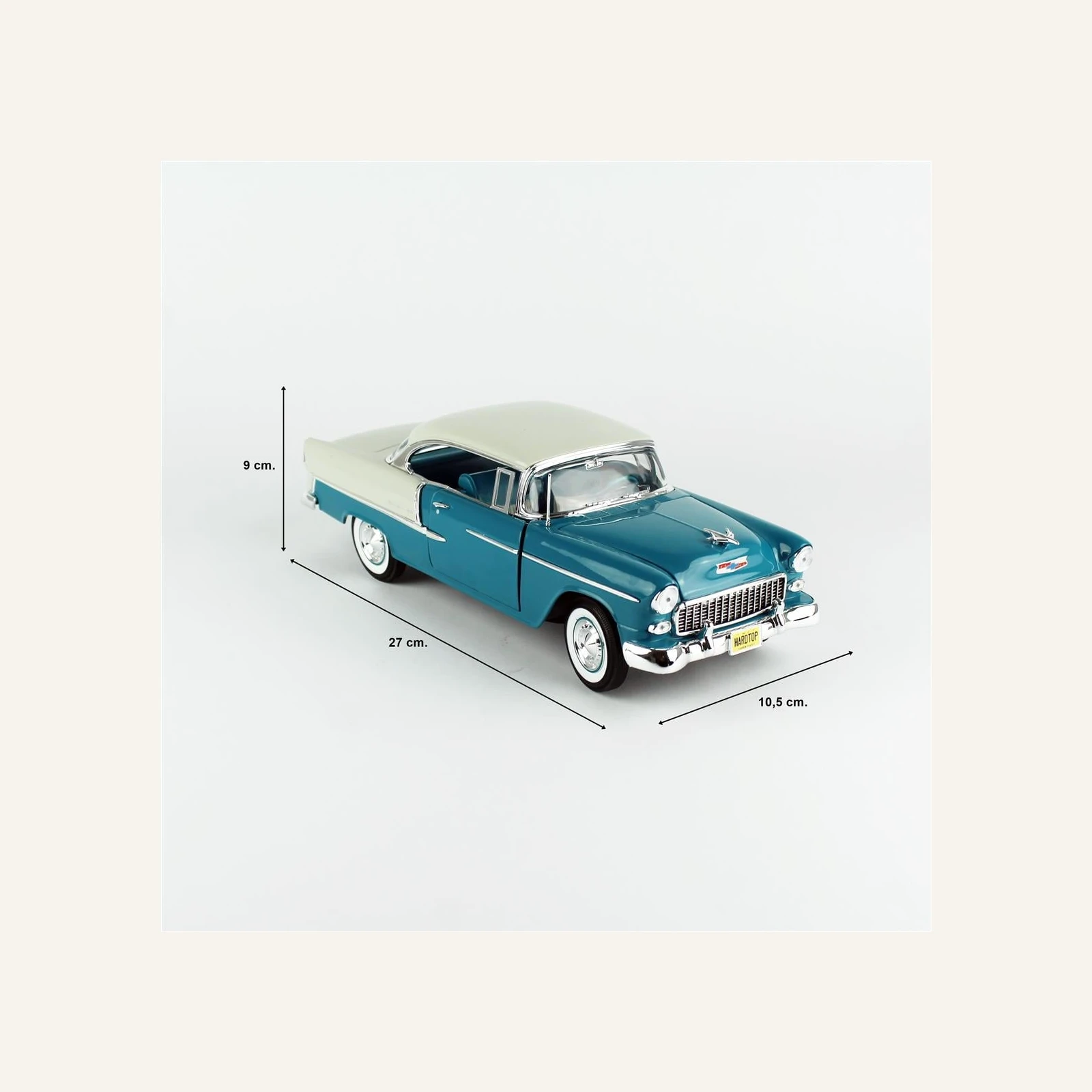AutoWorld AMM1295 1/18 Ölçek, 1955 Chevrolet Bel Air Hardtop Hemmings