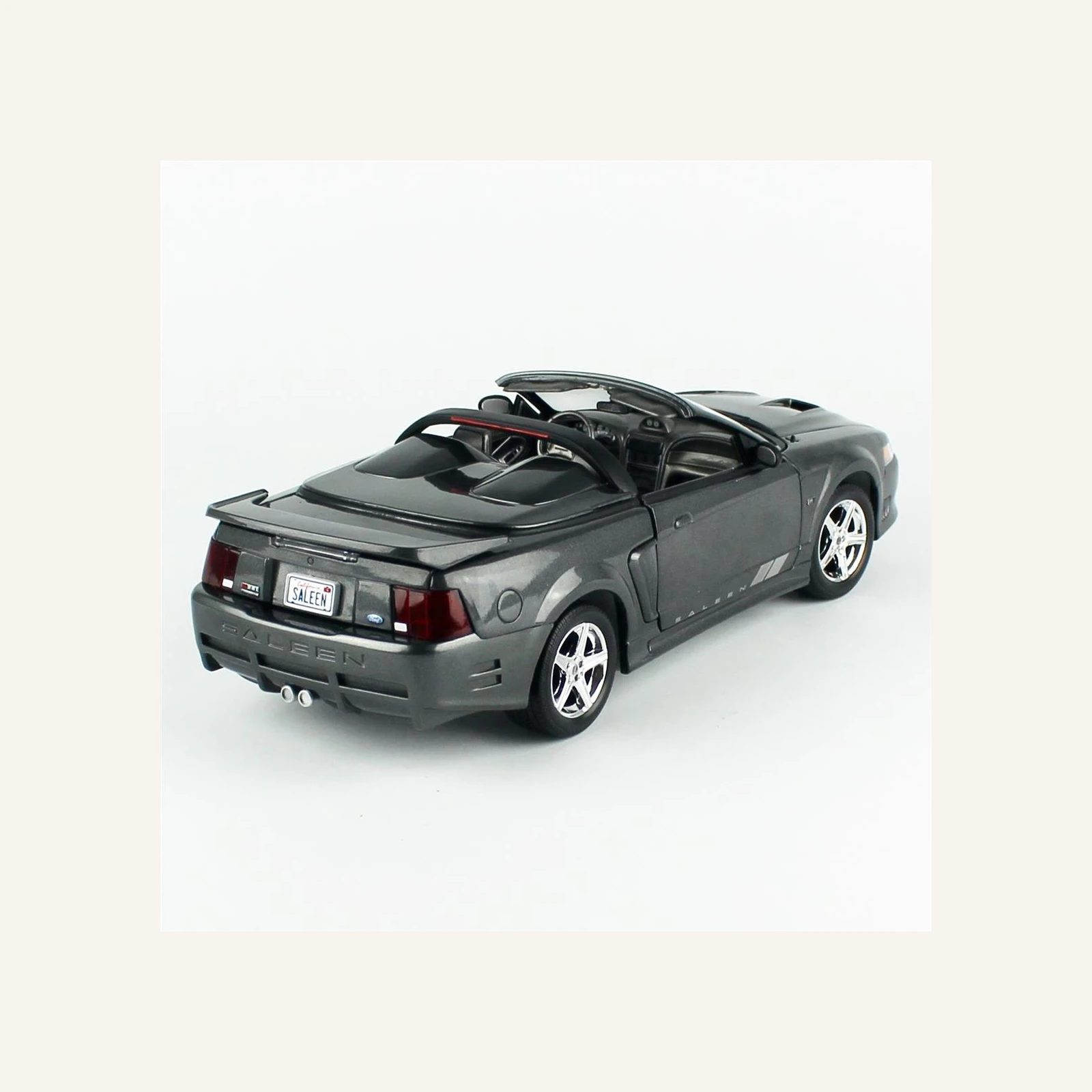 AutoWorld AMM1306 1/18 Ölçek, 2003 Mustang Saleen S281 SC Speedster, Dark Shadow Gray