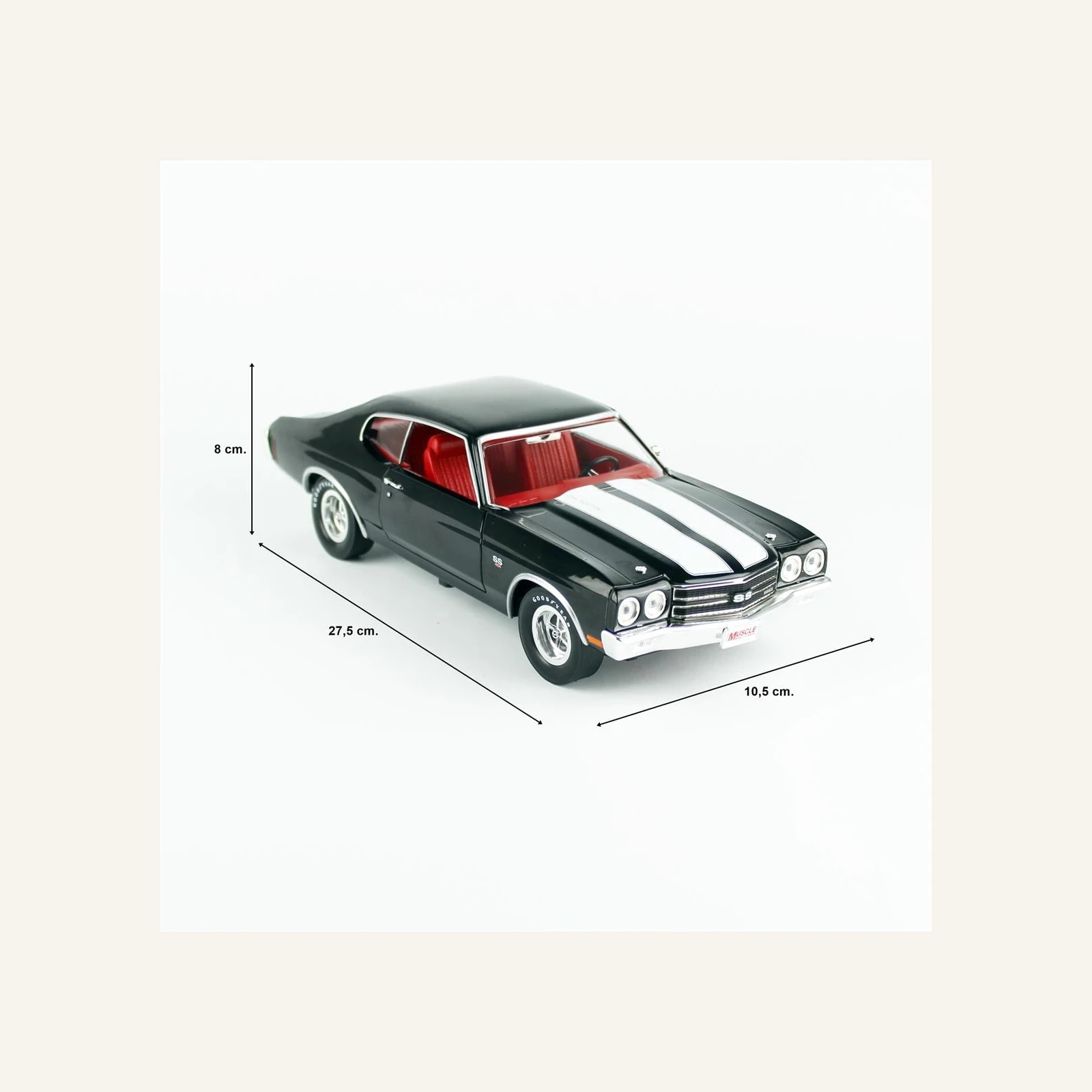 AutoWorld AMM1317 1/18 Ölçek, 1970 Chevrolet Chevelle Hardtop (Hemmings Muscle Machines)