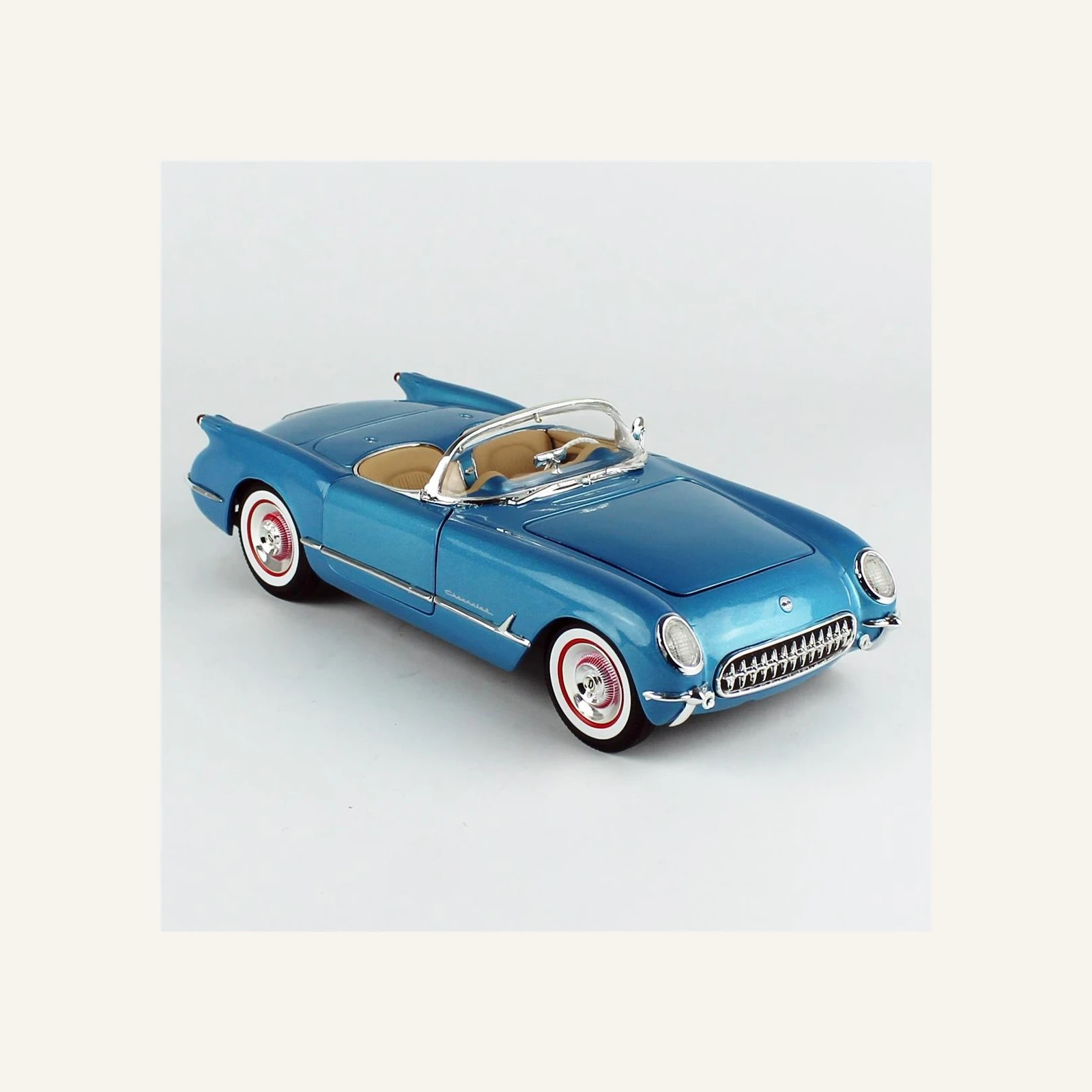 AutoWorld AMM1341 1/18 Ölçek, 1954 Chevrolet Corvette Convertible, Met.Br.Blue