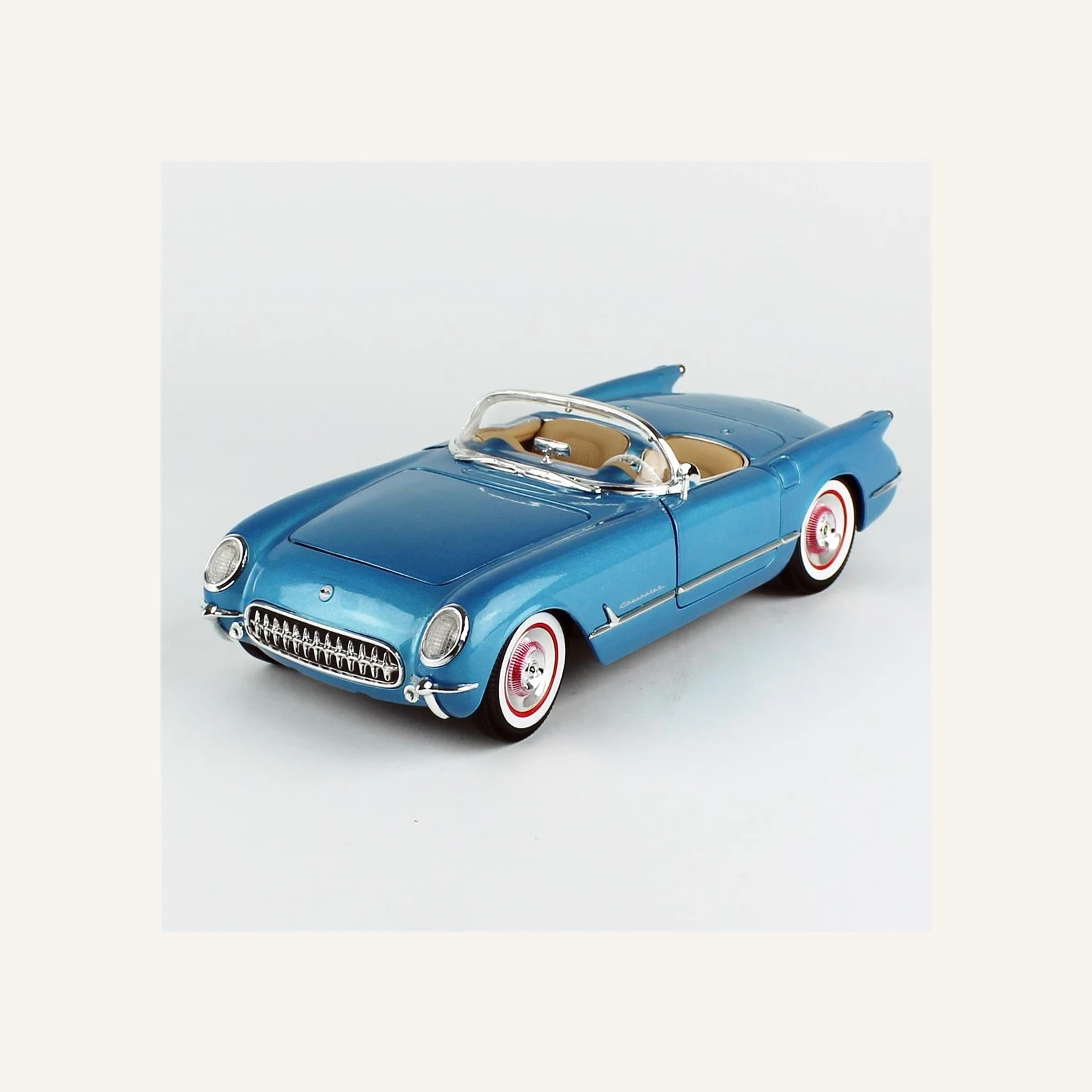 AutoWorld AMM1341 1/18 Ölçek, 1954 Chevrolet Corvette Convertible, Met.Br.Blue