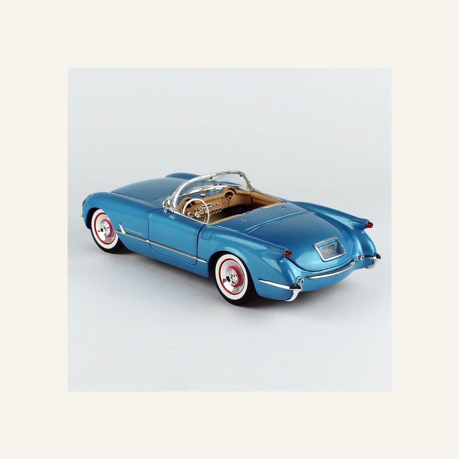 AutoWorld AMM1341 1/18 Ölçek, 1954 Chevrolet Corvette Convertible, Met.Br.Blue