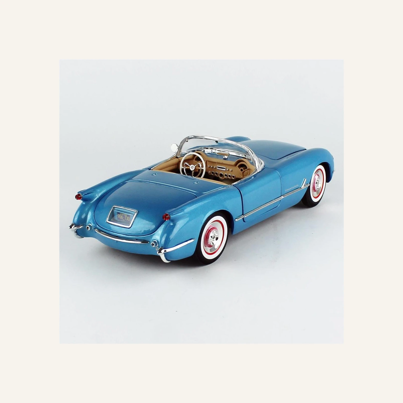 AutoWorld AMM1341 1/18 Ölçek, 1954 Chevrolet Corvette Convertible, Met.Br.Blue
