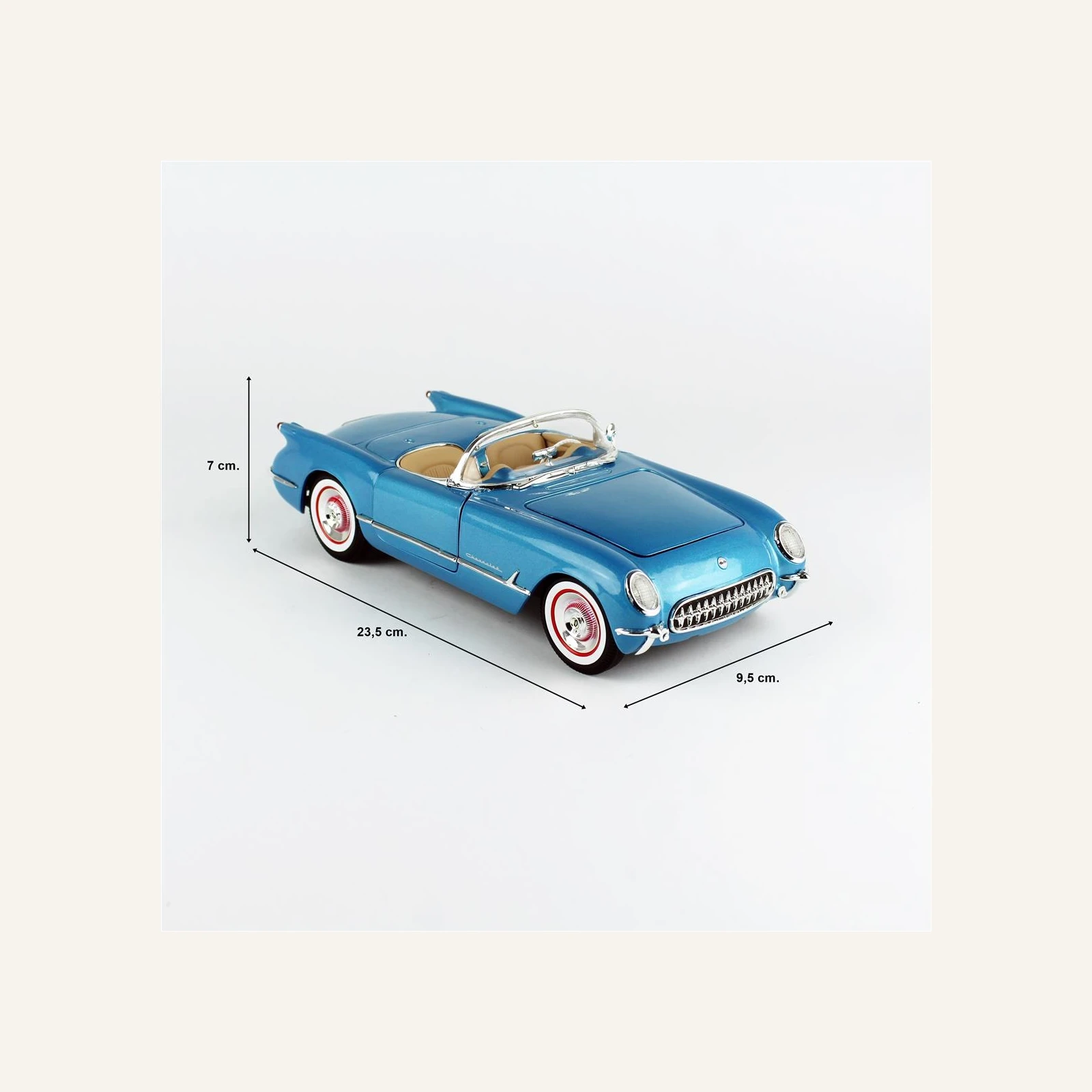 AutoWorld AMM1341 1/18 Ölçek, 1954 Chevrolet Corvette Convertible, Met.Br.Blue