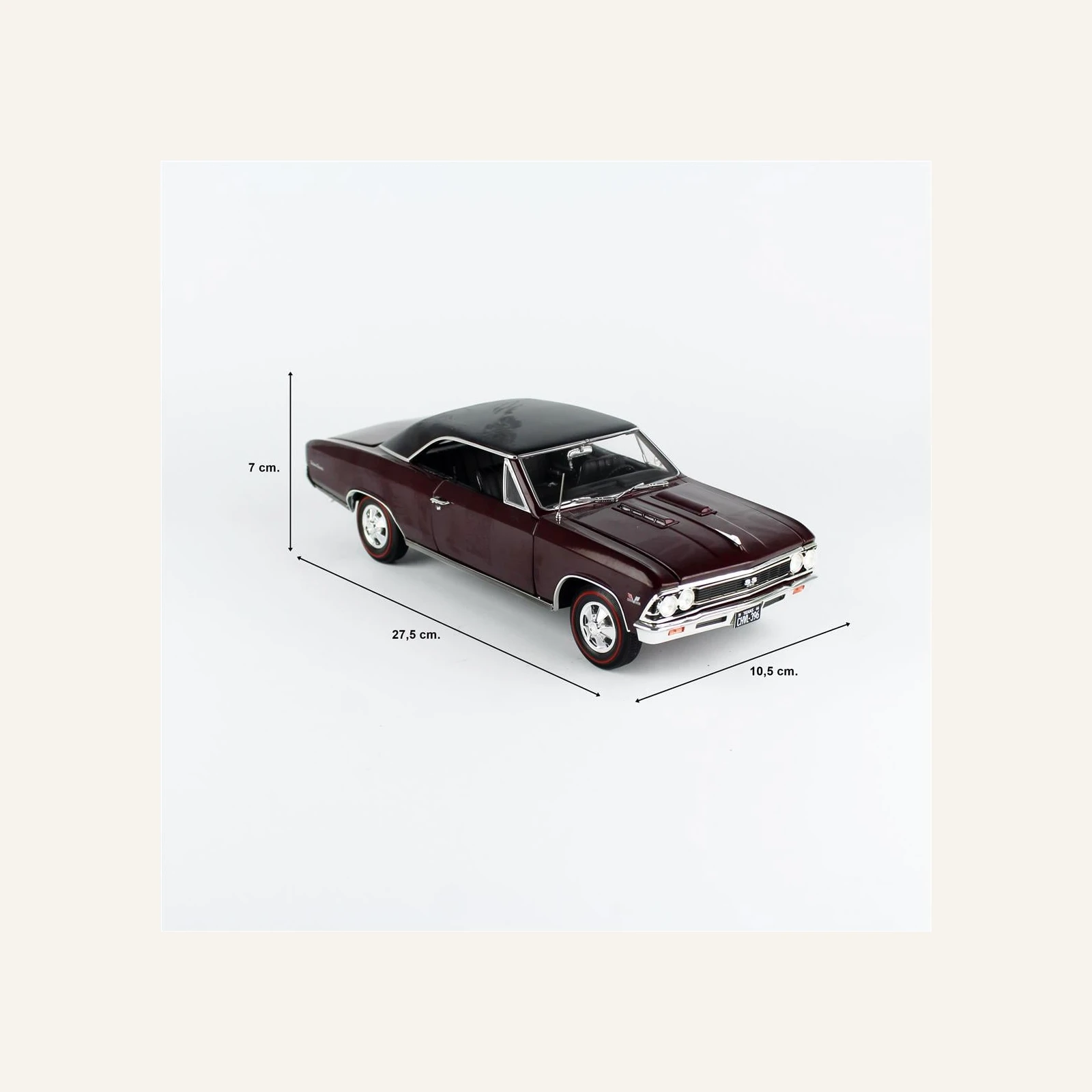 AutoWorld AMM1343 1/18 Ölçek, 1966 Chevrolet Chevelle SS396