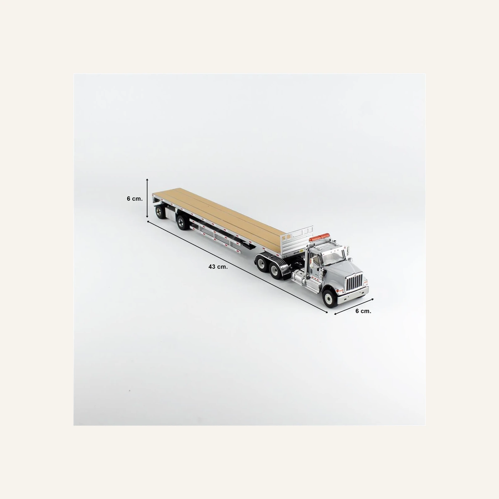 Diecast Masters 71026 1/50 Ölçek, International HX520 Tandem Gri Renk Çekici ve  53' Flat Bed ahşap tabanlı Dorse, Sergilemeye