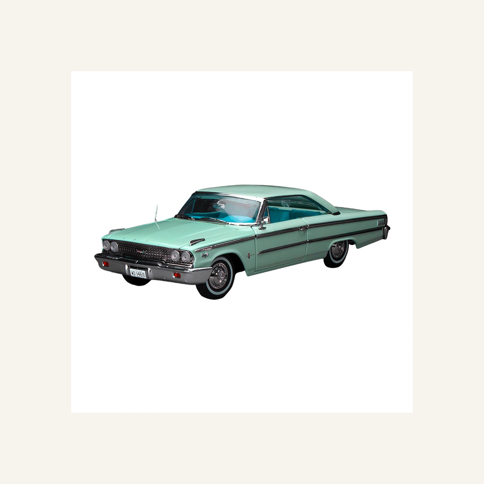 Sunstar 1469 1/18 Ölçek, 1963 Ford Galaxie 500/XL Hardtop, Buz Mavisi