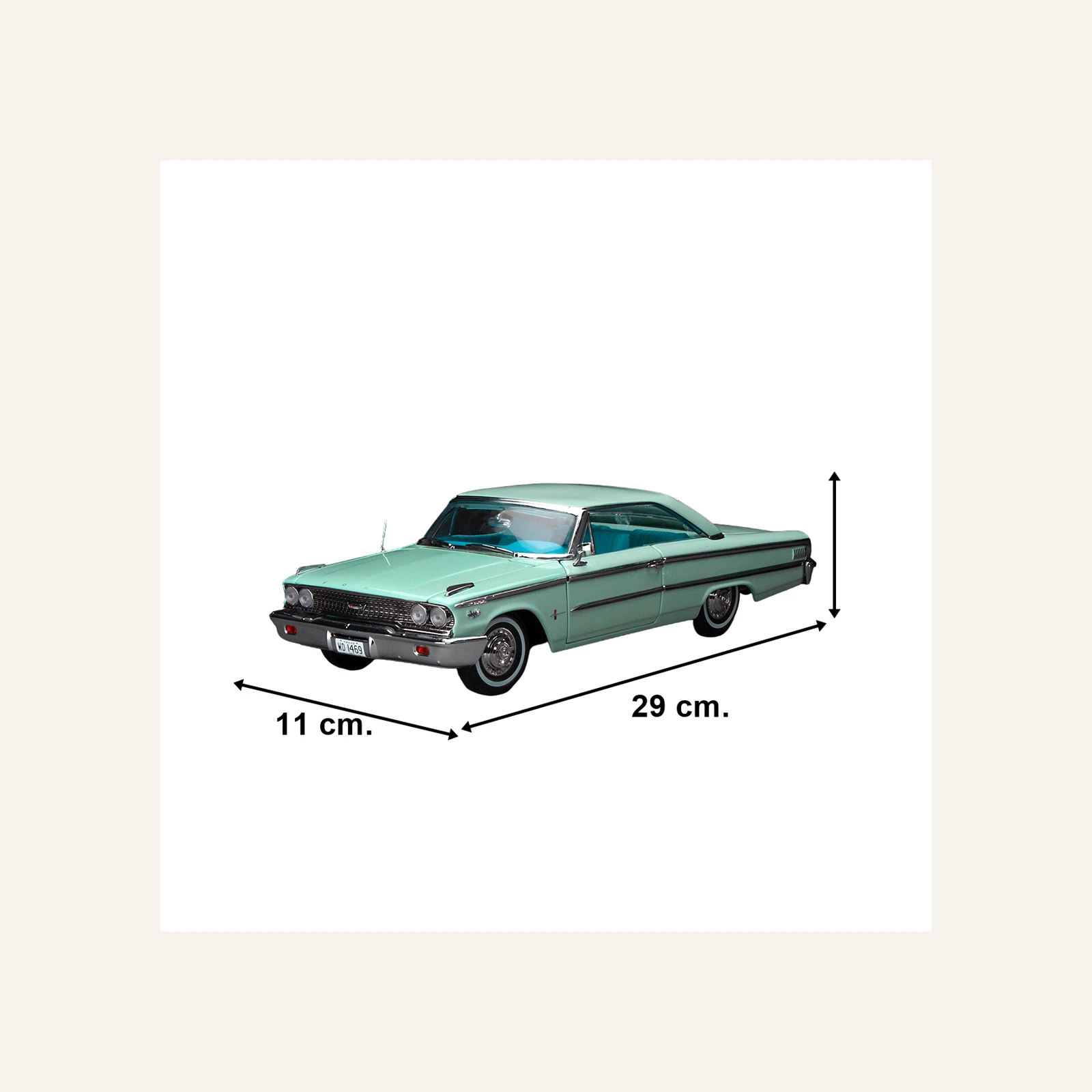 Sunstar 1469 1/18 Ölçek, 1963 Ford Galaxie 500/XL Hardtop, Buz Mavisi