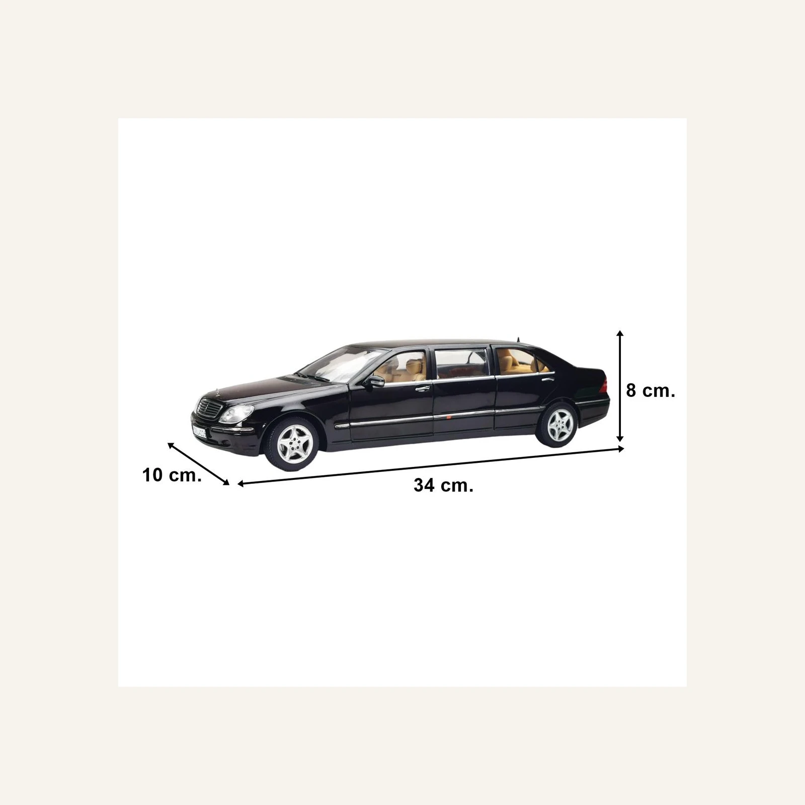 Sunstar 4116 1/18 Ölçek, Mercedes-Benz S-Class Pullman, Siyah