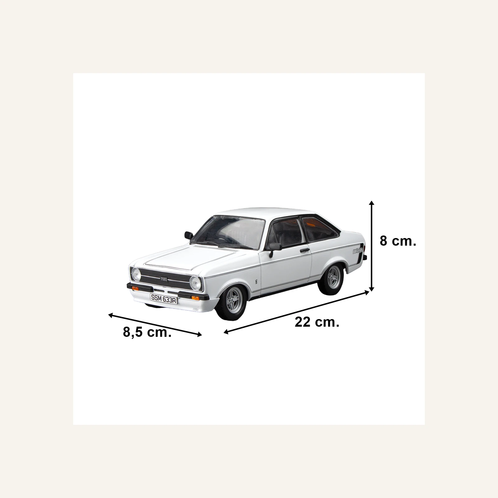 Sunstar 4633R 1/18 Ölçek, 1976 Ford Escort MKII RS Mexico, Beyaz
