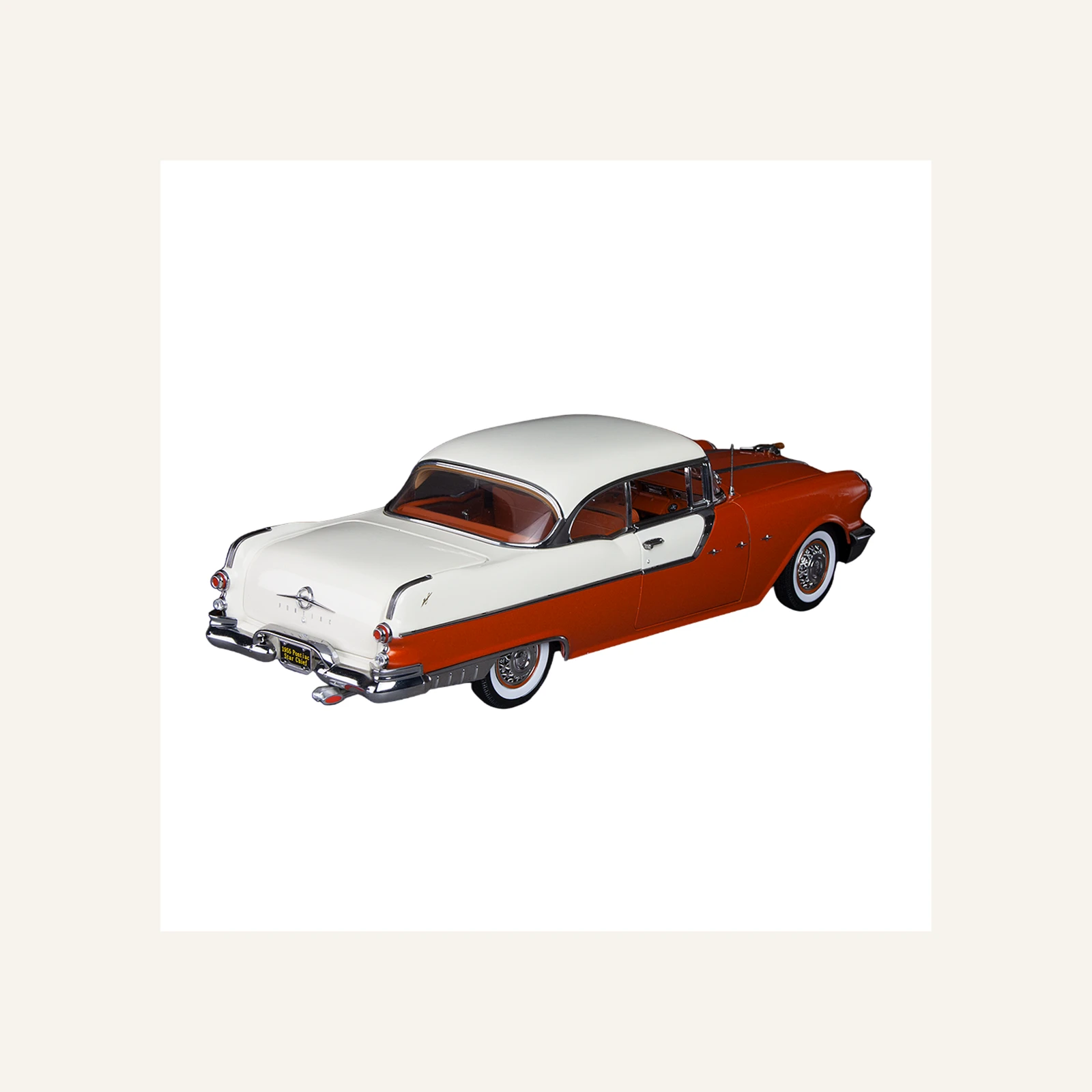 Sunstar 5048 1/18 Ölçek, 1955 Pontiac Star Chief Hard Top, Kırmızı-Beyaz