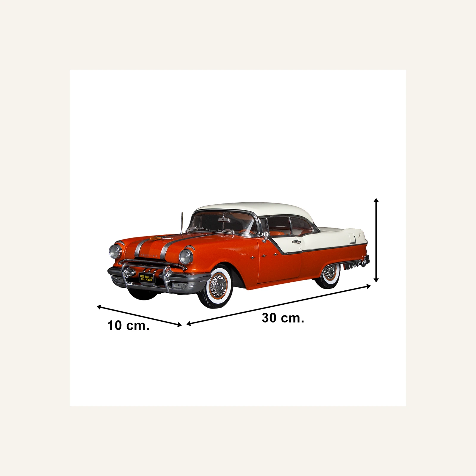 Sunstar 5048 1/18 Ölçek, 1955 Pontiac Star Chief Hard Top, Kırmızı-Beyaz
