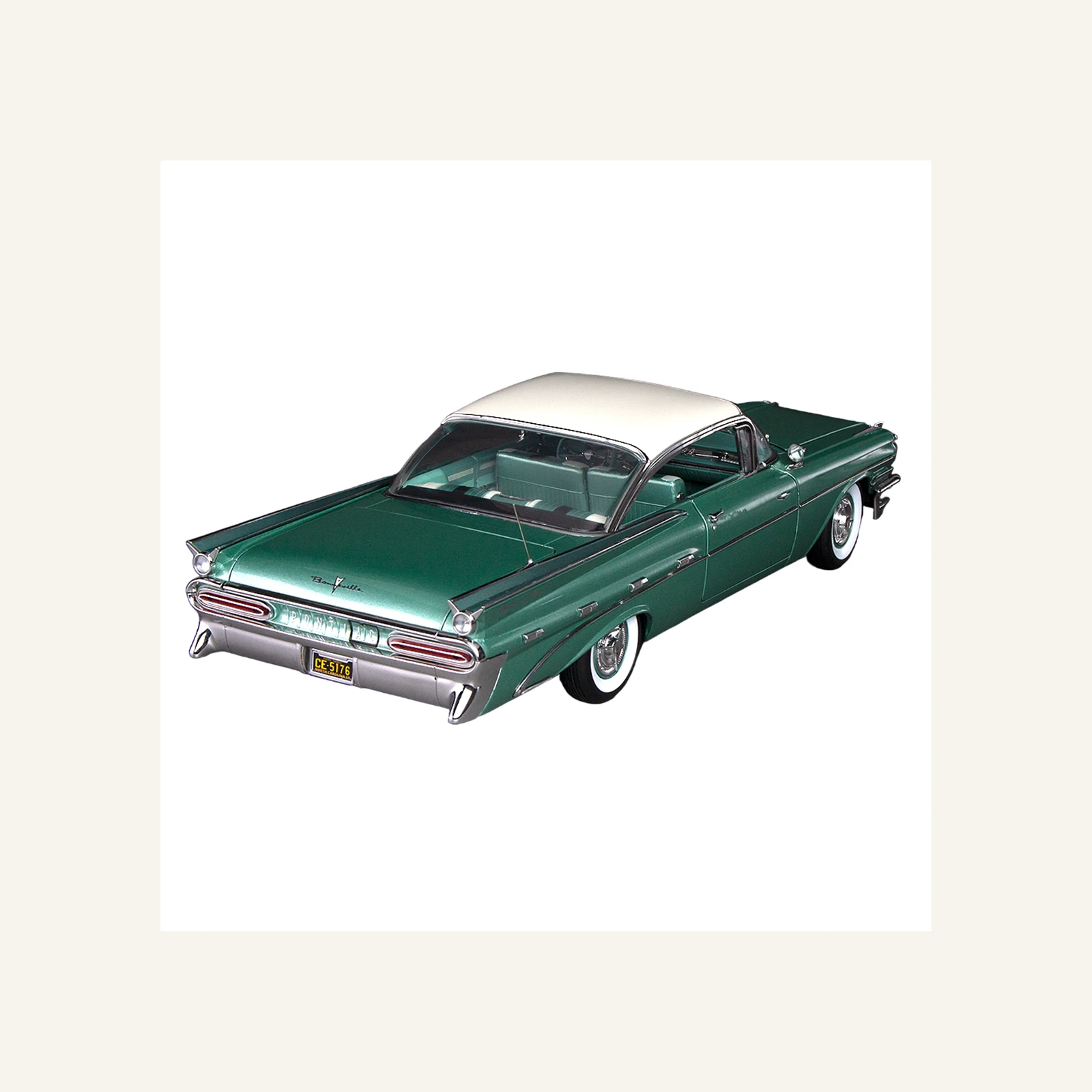 Sunstar 5176 1/18 Ölçek, 1959 Pontiac Bonneville Hardtop, Jade Yeşili