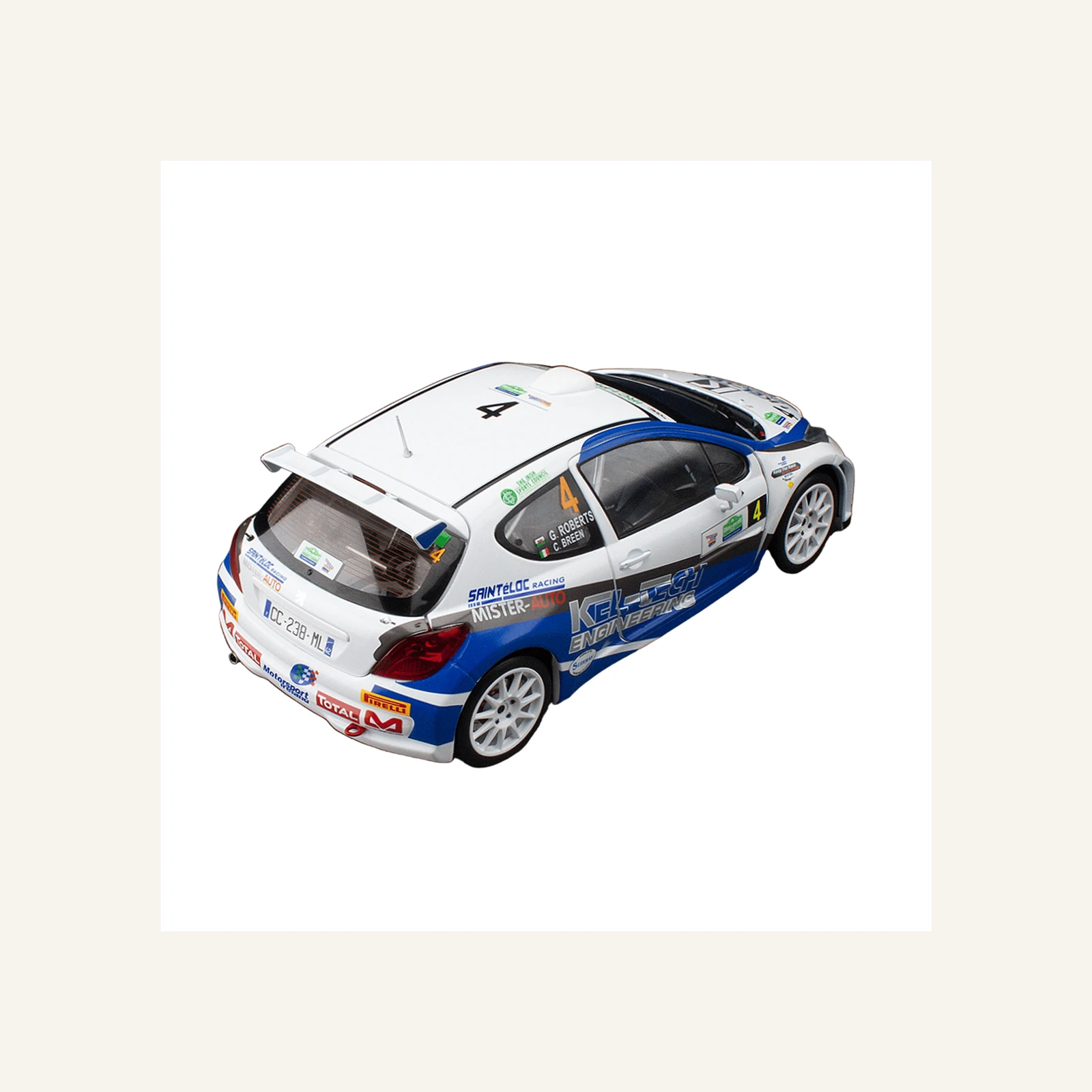 Sunstar 5438R 1/18 Ölçek, Peugeot 207 S2000, C.Breen/G.Roberts, Circuit of Ireland 2012