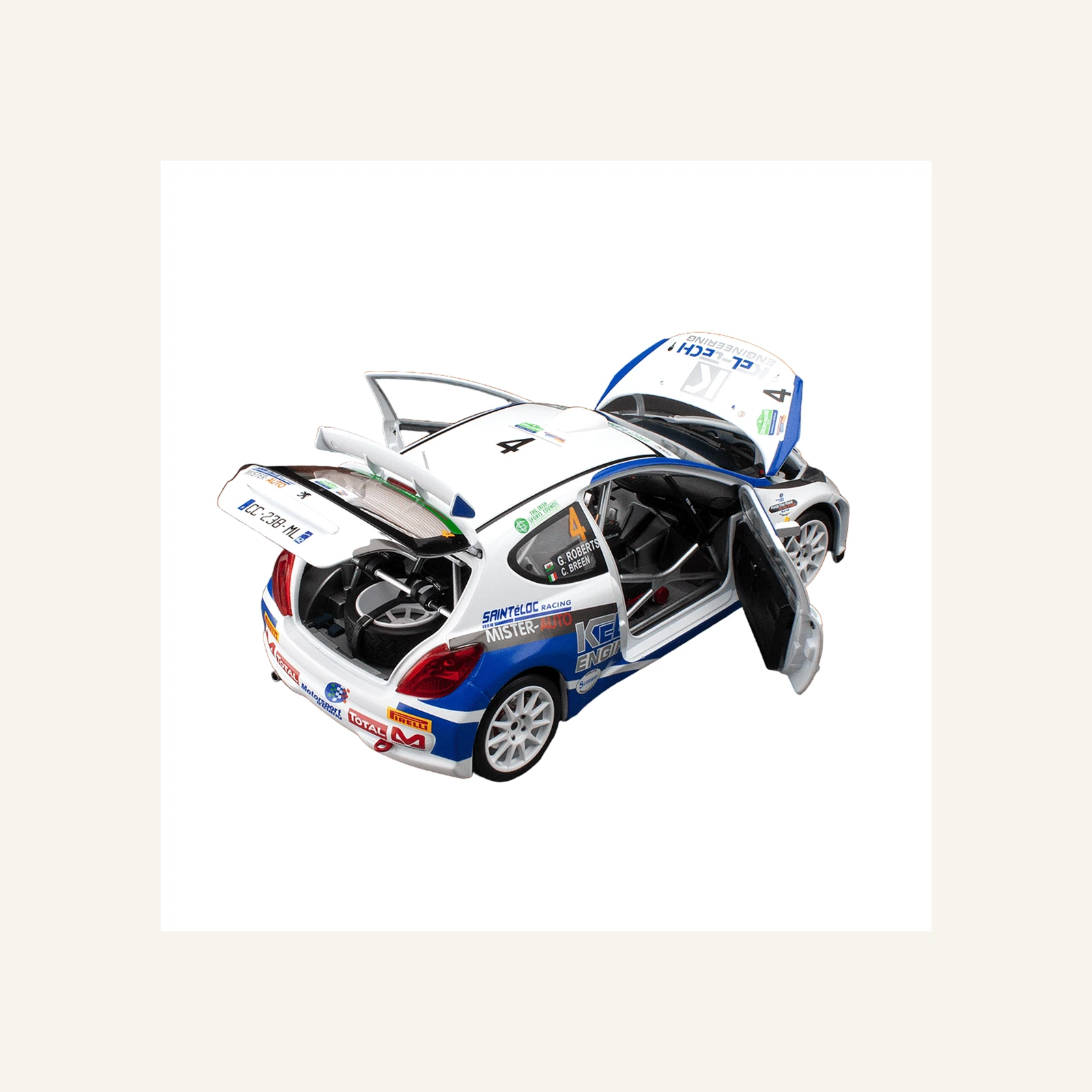 Sunstar 5438R 1/18 Ölçek, Peugeot 207 S2000, C.Breen/G.Roberts, Circuit of Ireland 2012