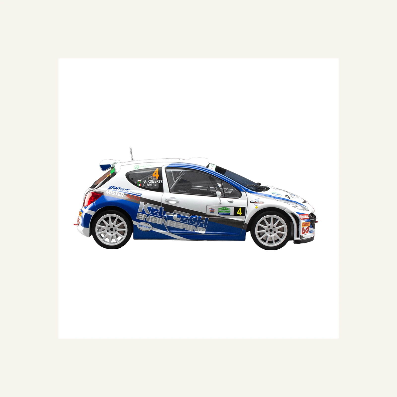 Sunstar 5438R 1/18 Ölçek, Peugeot 207 S2000, C.Breen/G.Roberts, Circuit of Ireland 2012