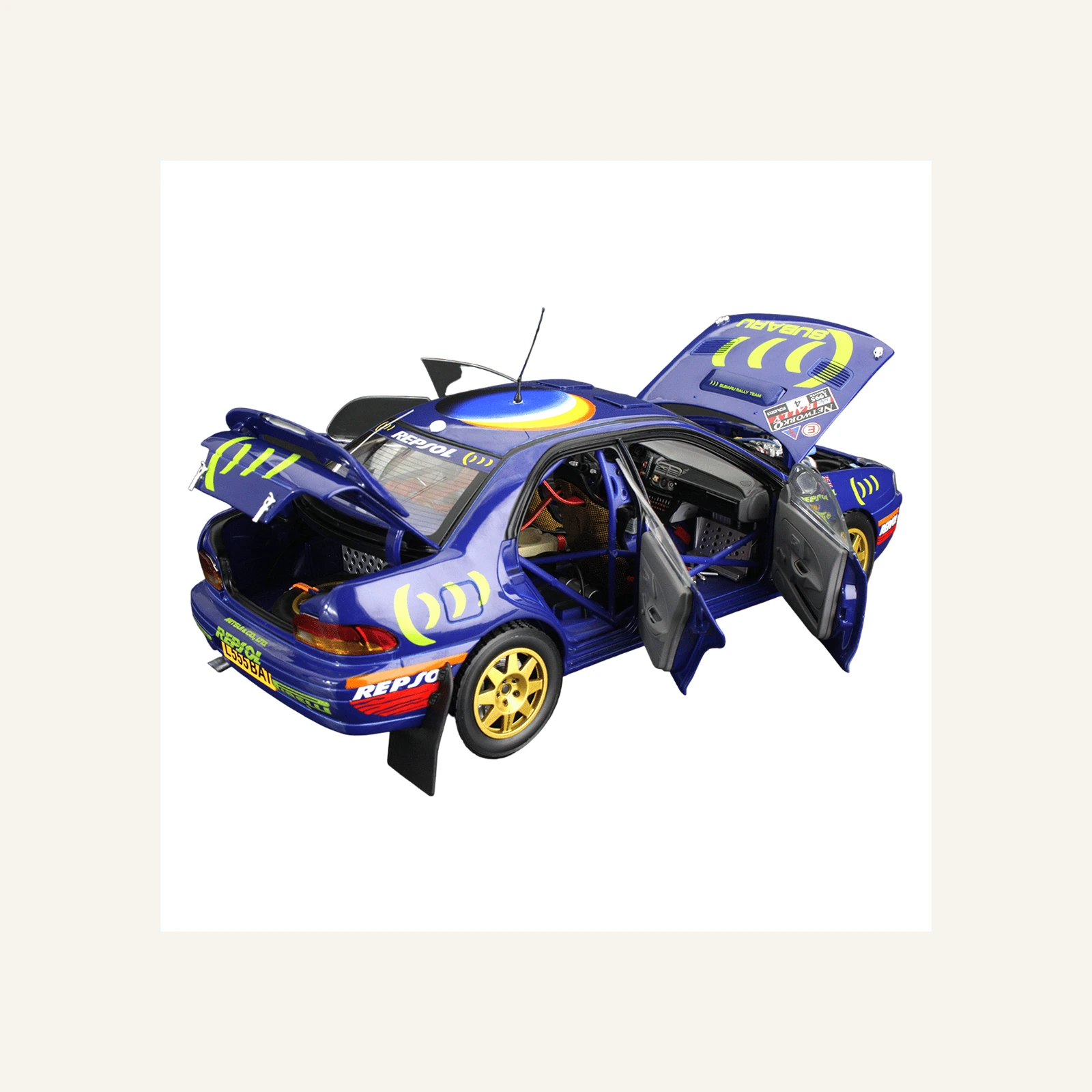 Sunstar 5523R 1/18 Ölçek, Subaru Impreza 555 , C.McRae/D.Ringer, Winner RAC Rally 1995