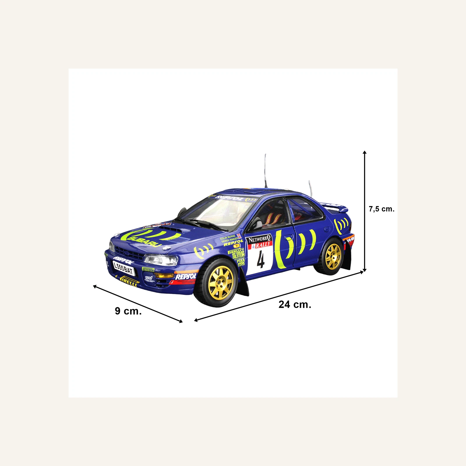Sunstar 5523R 1/18 Ölçek, Subaru Impreza 555 , C.McRae/D.Ringer, Winner RAC Rally 1995