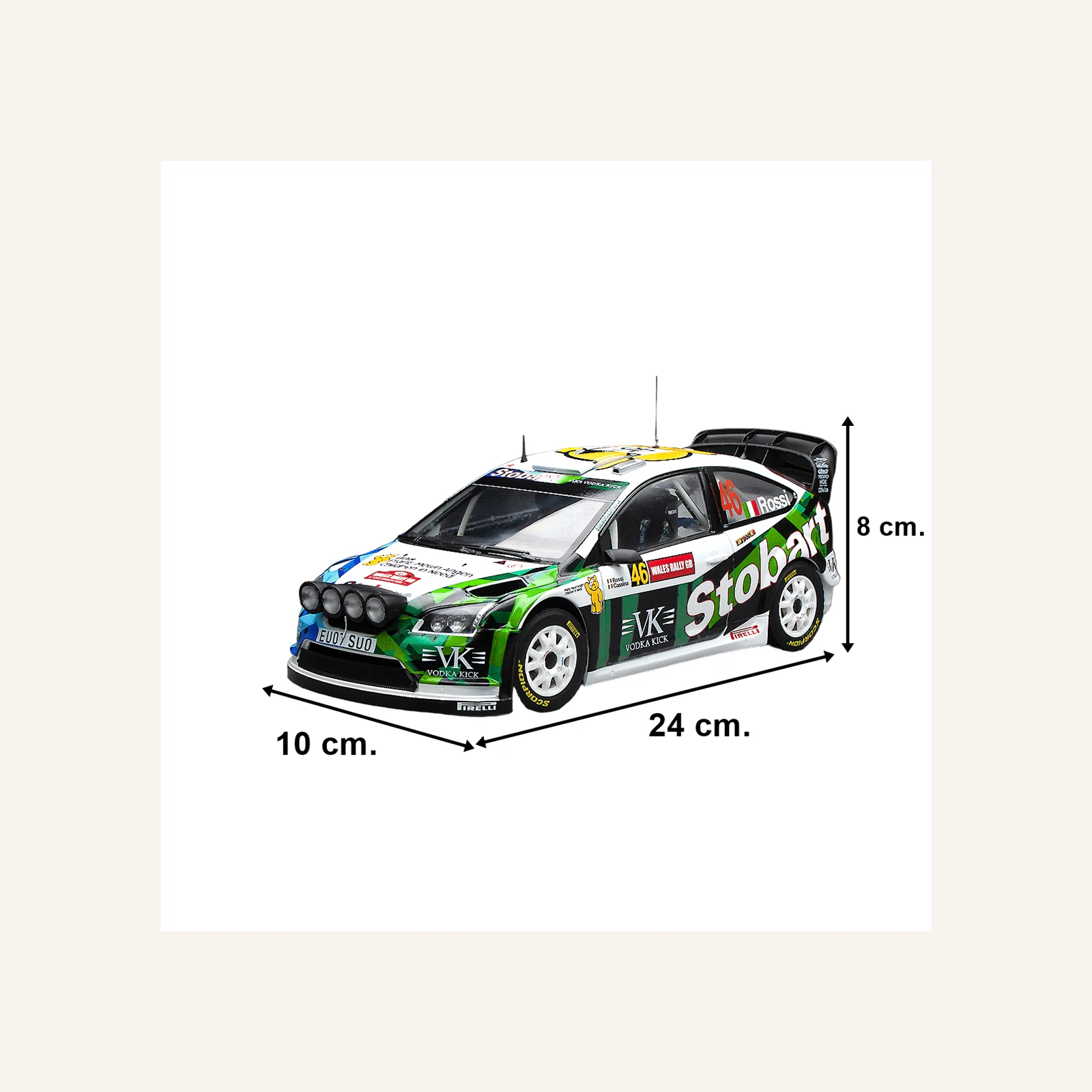 Sunstar 3939 1/18 Ölçek, Ford Focus RS WRC07, V.Rossi/C.Cassina – 2008 Wales Rally GB