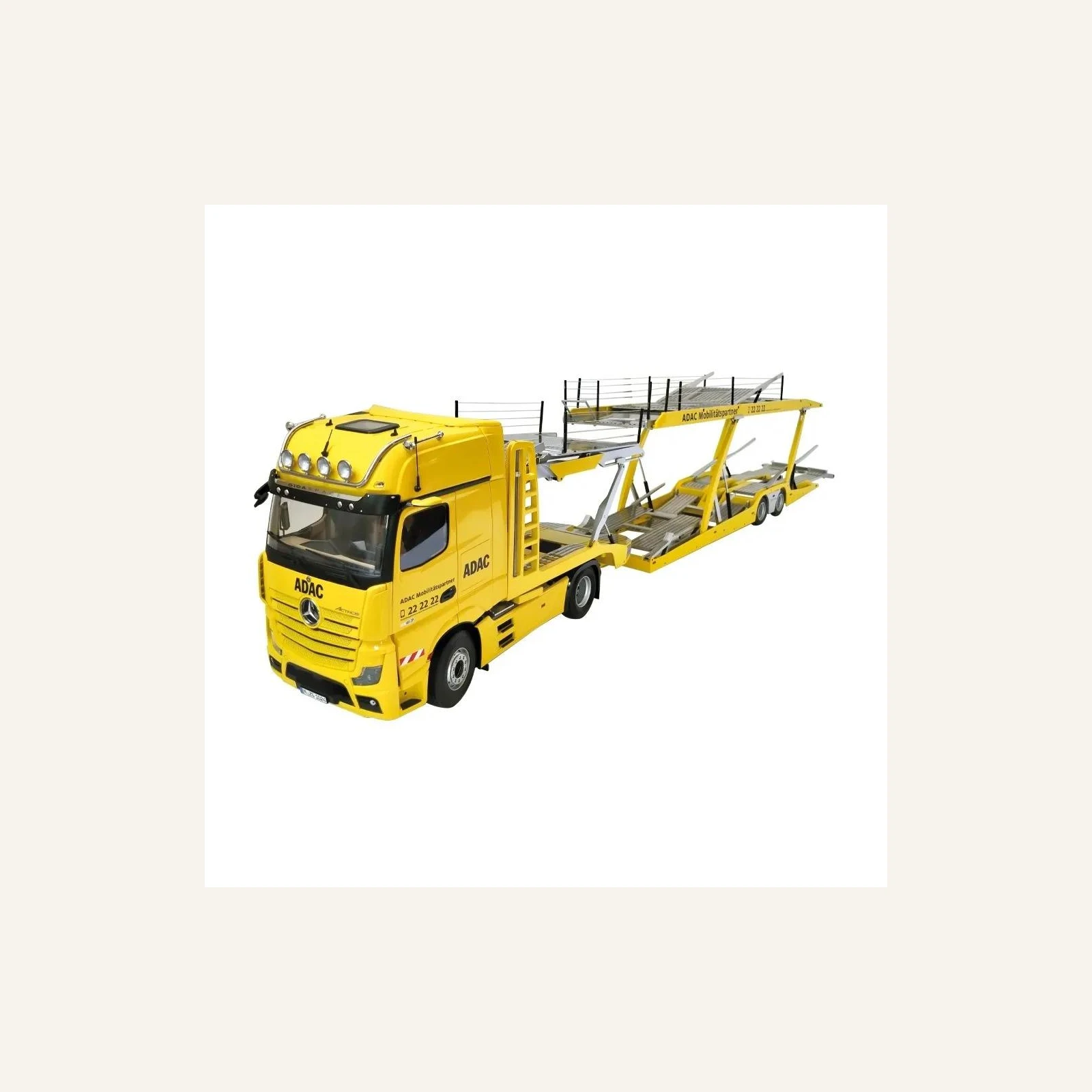 NZG 1025/02 1/18 Ölçek, LOHR 6 lı Araç Taşıma Dorsesi ve Mercedes-Benz Actros Çekici (ADAC)