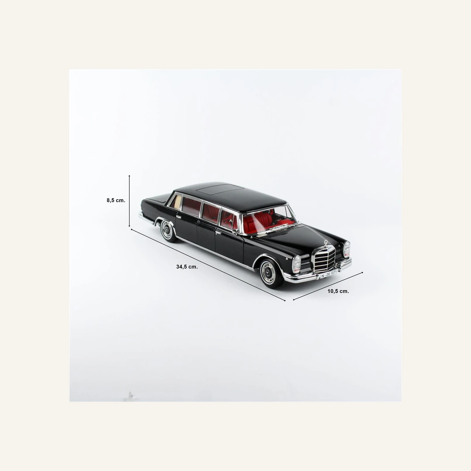 NZG 1071/50 1/18 Ölçek, Mercedes-Benz 600 Pullman Limuzin, Siyah