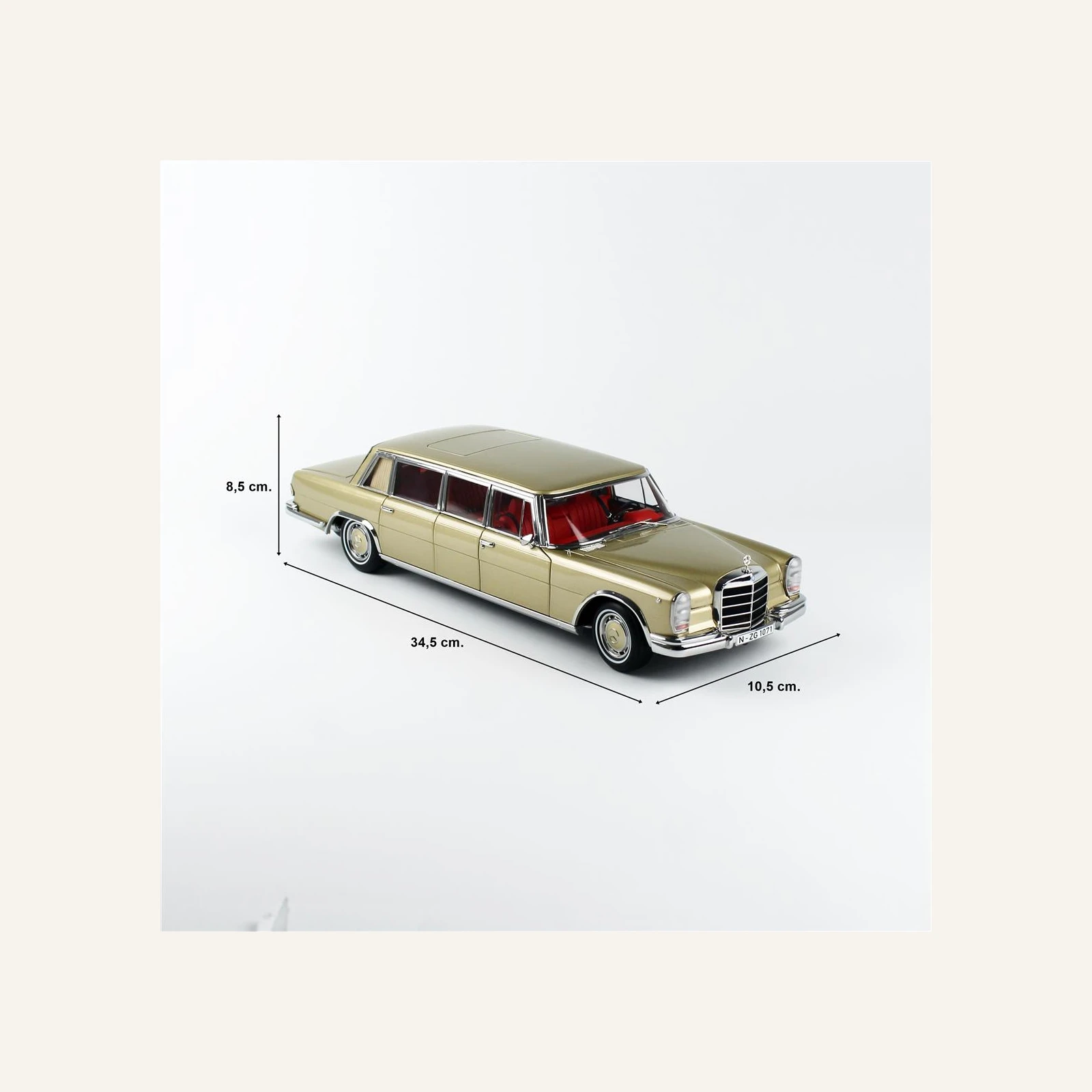 NZG 1071/66 1/18 Ölçek, Mercedes-Benz 600 Pullman Limuzin, Bej