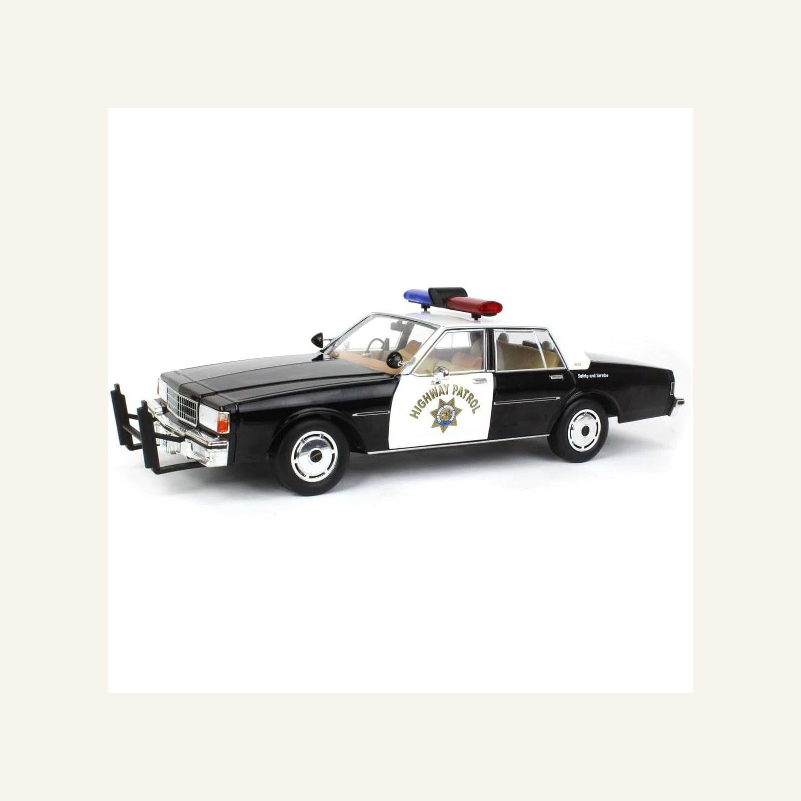 Greenlight 19108 1/18 Ölçek, 1989 Chevrolet Caprice Police Black and White