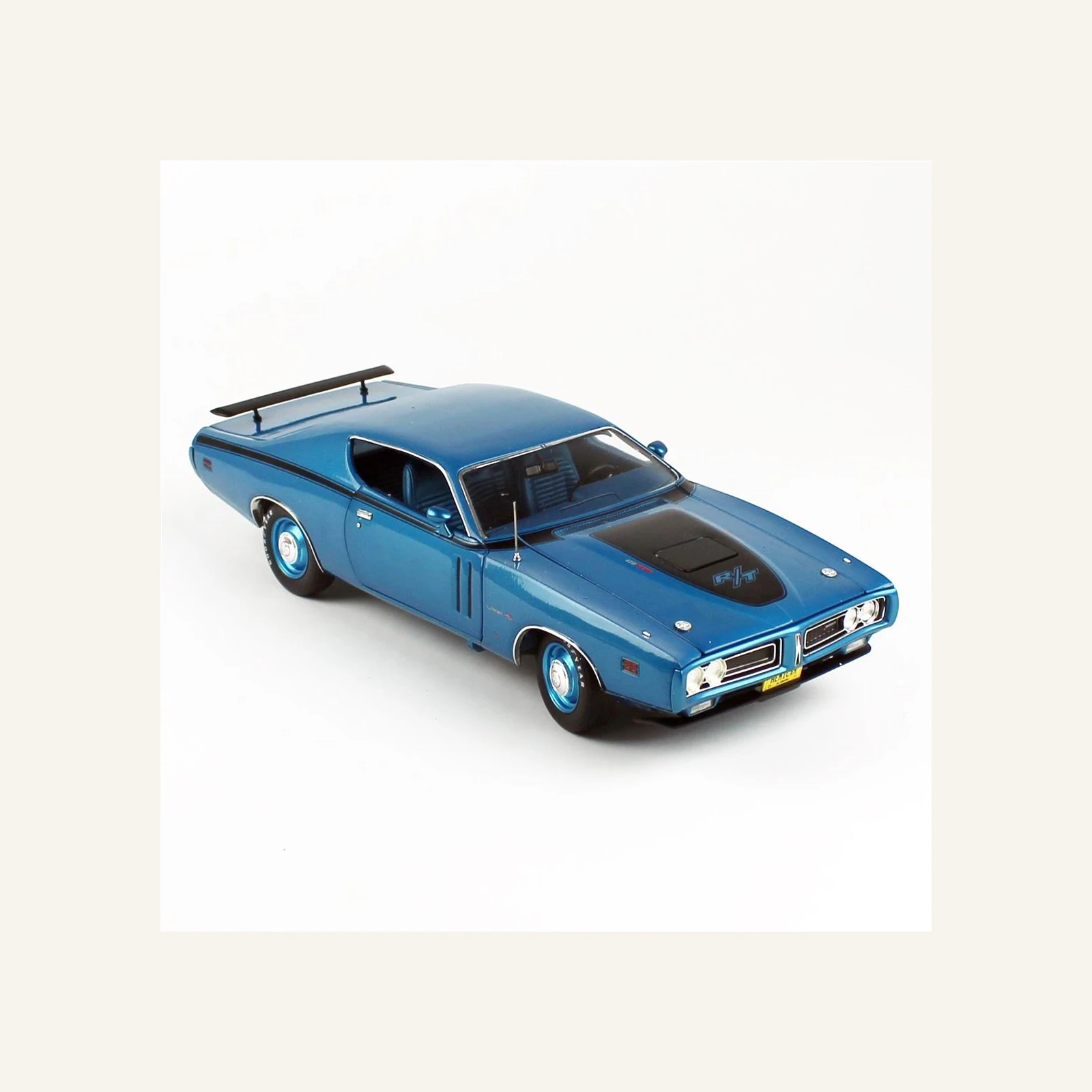 AutoWorld AMM1274 1/18 Ölçek, 1971 Dodge Charger R/T Coupe, Metalik Mavi