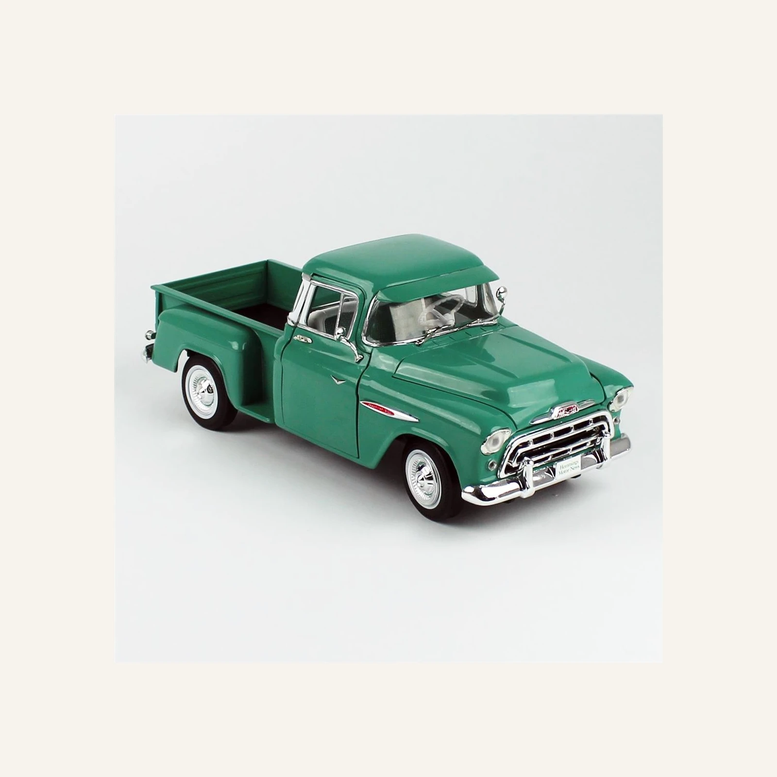 AutoWorld AW293 1/18 Ölçek, 1957 Chevrolet Stepside Kamyonet, Okyanus Yeşili