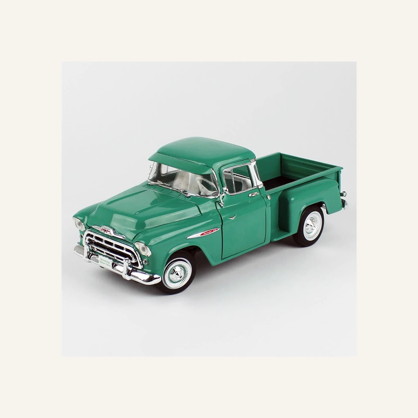 AutoWorld AW293 1/18 Ölçek, 1957 Chevrolet Stepside Kamyonet, Okyanus Yeşili