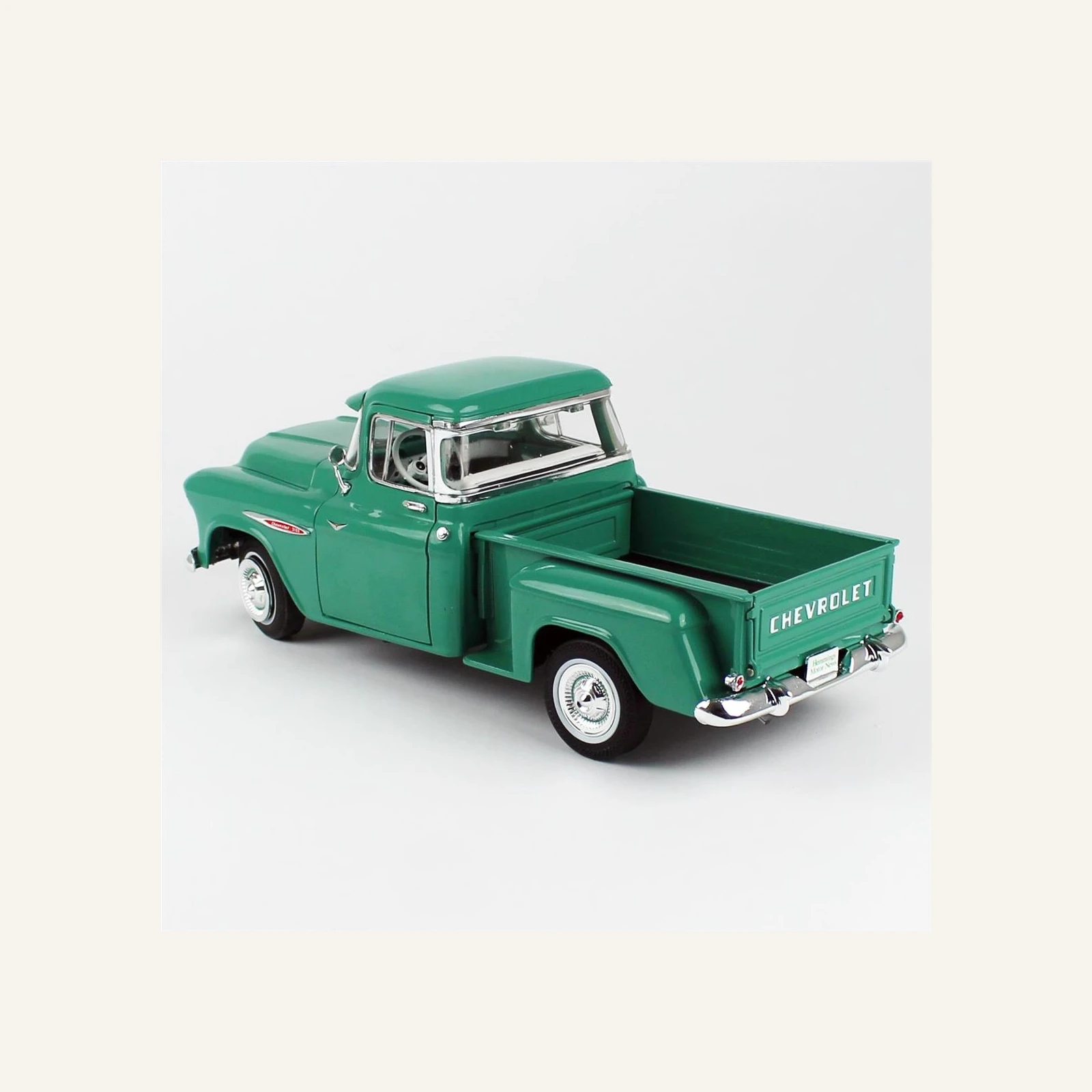 AutoWorld AW293 1/18 Ölçek, 1957 Chevrolet Stepside Kamyonet, Okyanus Yeşili