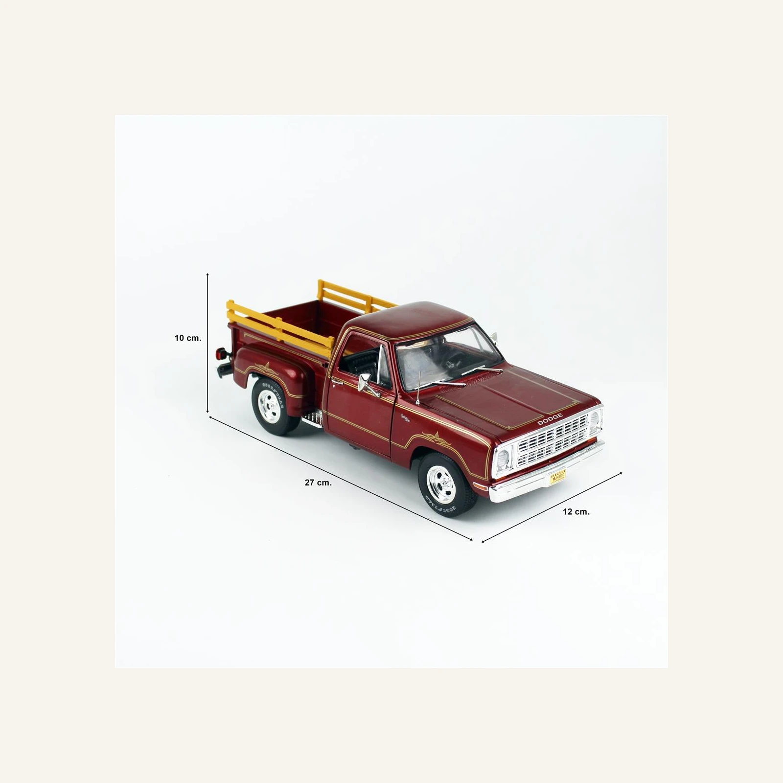 AutoWorld AW298 1/18 Ölçek, 1979 Dodge D100 Stepside Warlock II Kamyonet, Maron