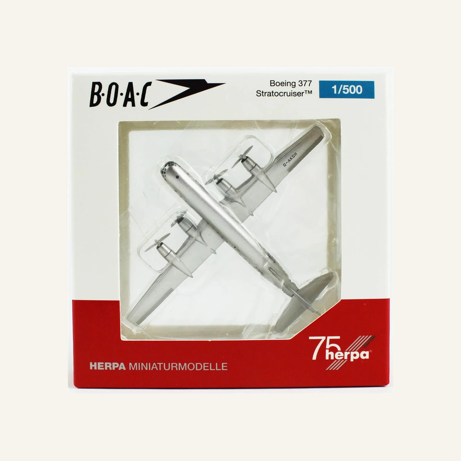 Herpa 538008 1/500 Ölçek, Boeing B377 BOAC, (G-AKGH Caledonia) Metal