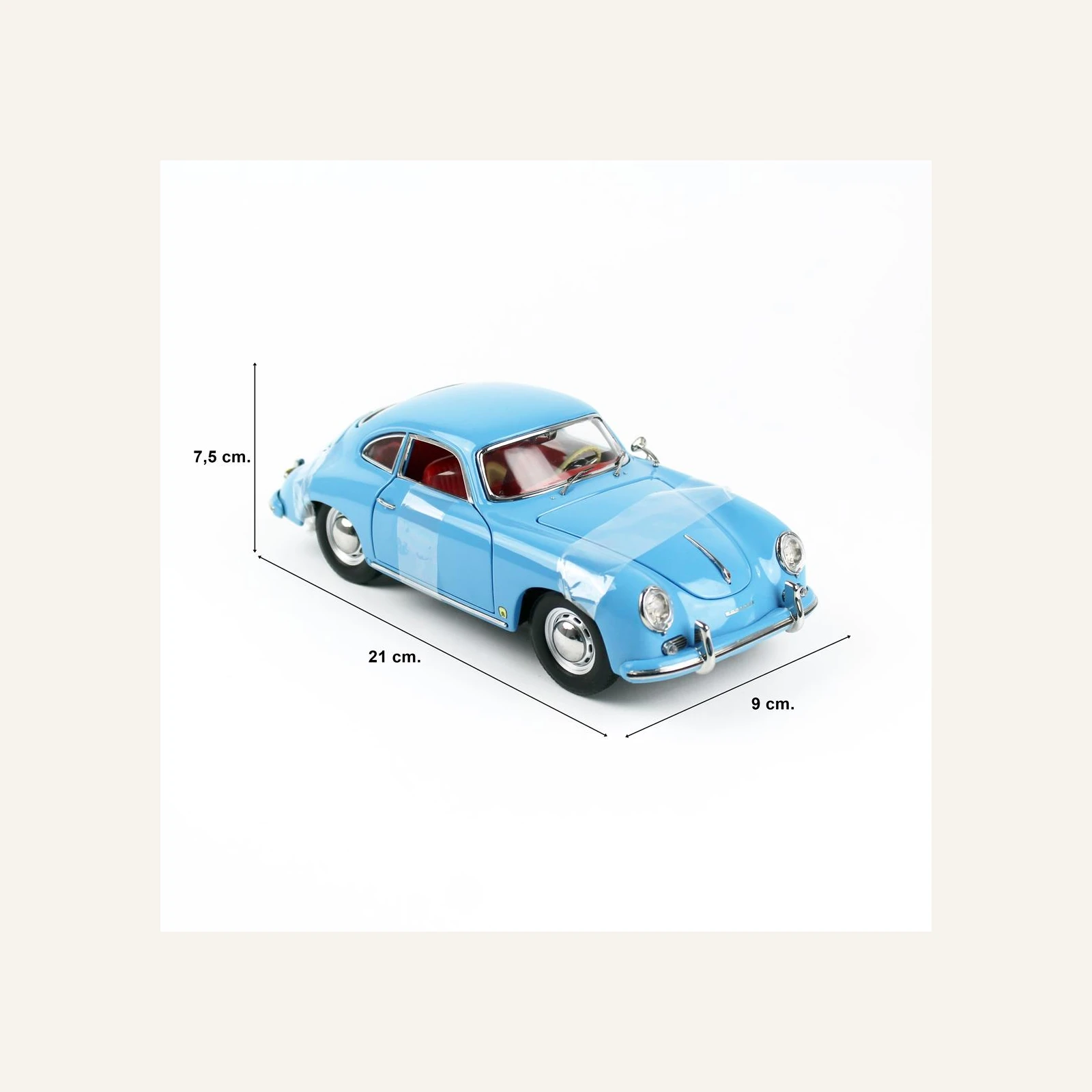 Sunstar 1342 1/18 Ölçek, 1957 Porsche 356A 1500 GS Carrera GT, Parlak Mavi