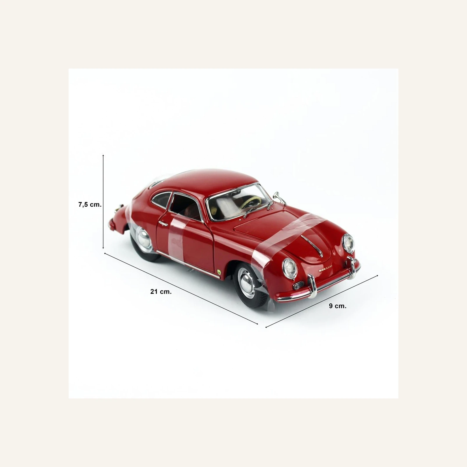 Sunstar 1350 1/18 Ölçek, 1957 Porsche 356A 1500 GS Carrera GT, Polyantha Kırmızı